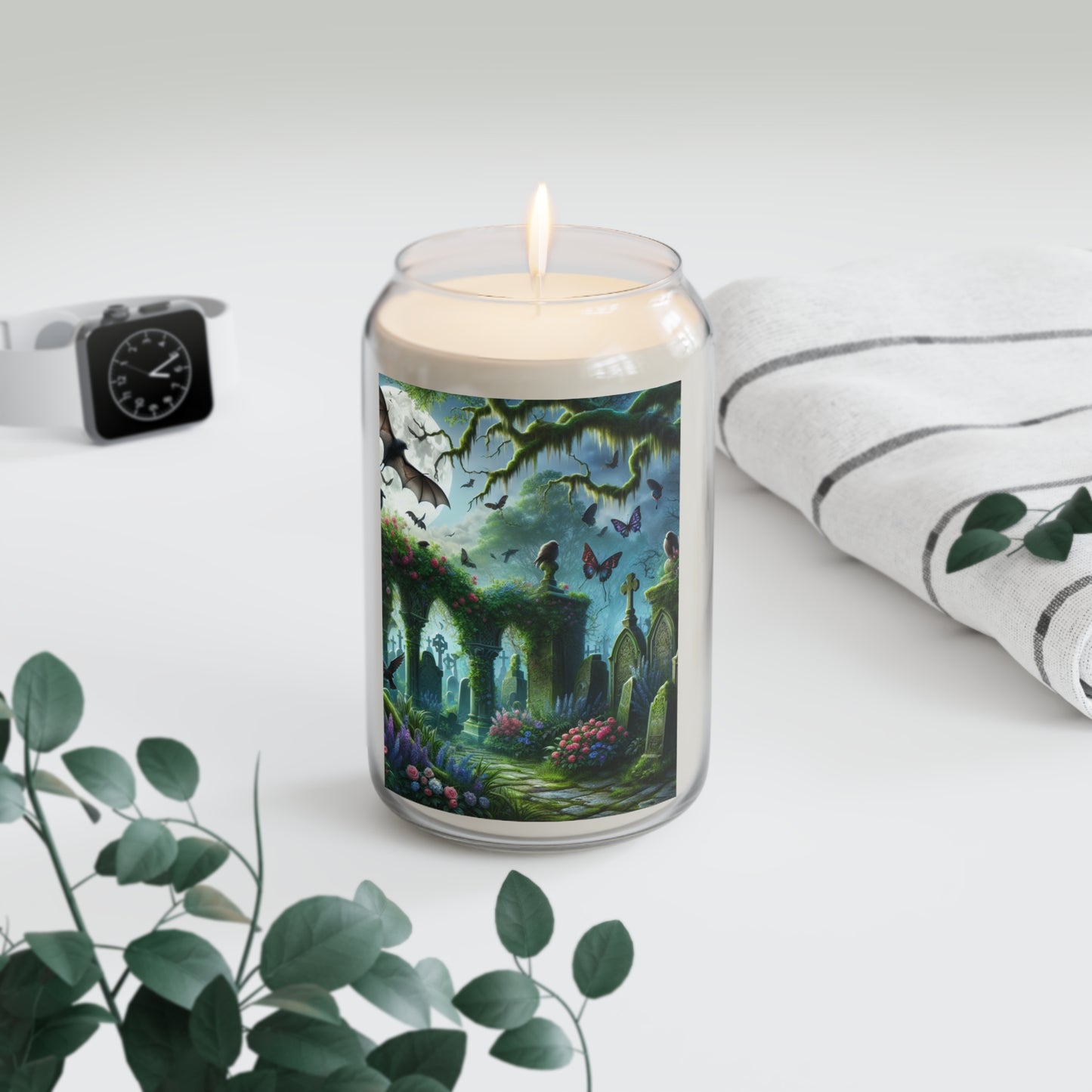 Scented Candle-A Peaceful Place-Flowers and Butterflies
