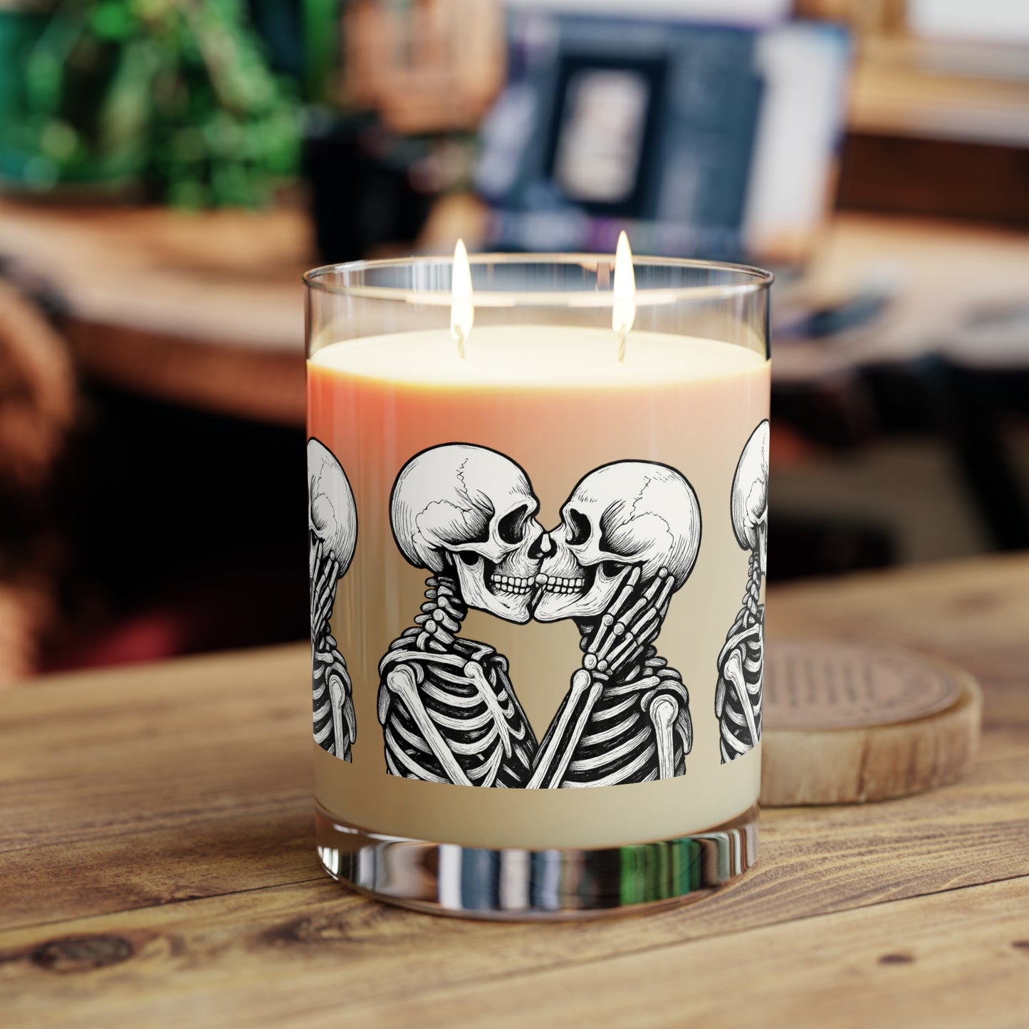 Skeleton Kiss Scented Candle - Romantic Decoration, Spooky Home Accent, Halloween Gift, Aromatherapy, Candle Lovers
