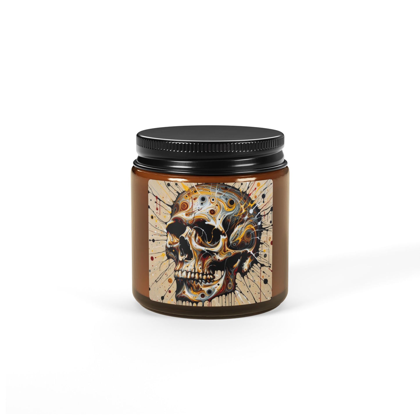 Skull Art Scented Candle, Unique Home Decor, Gothic Candle Gift, Aromatherapy, Halloween Decor