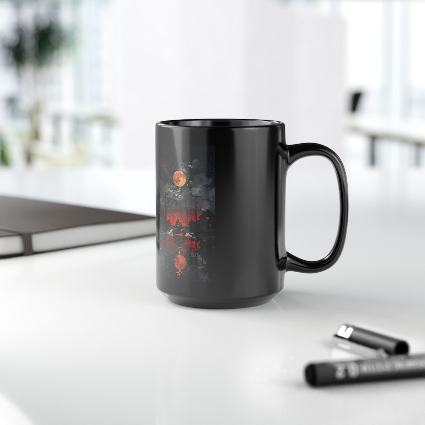 Mug - Motorcycle Ride at Sunset Black Mug (11oz, 15oz)
