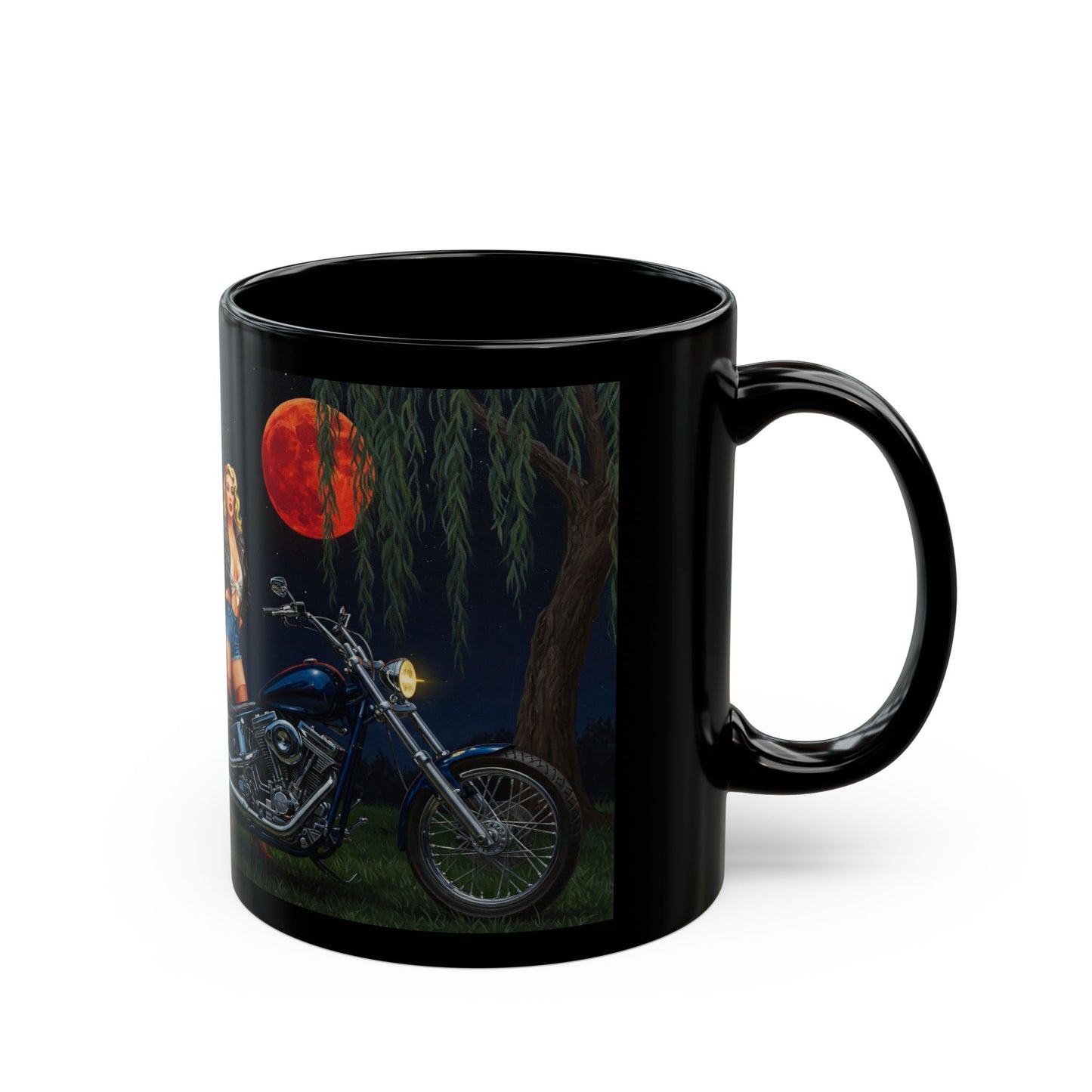 Mug –Retro Pinup Biker Mug- 11oz or 15oz | Perfect Gift for Motorcycle Enthusiasts