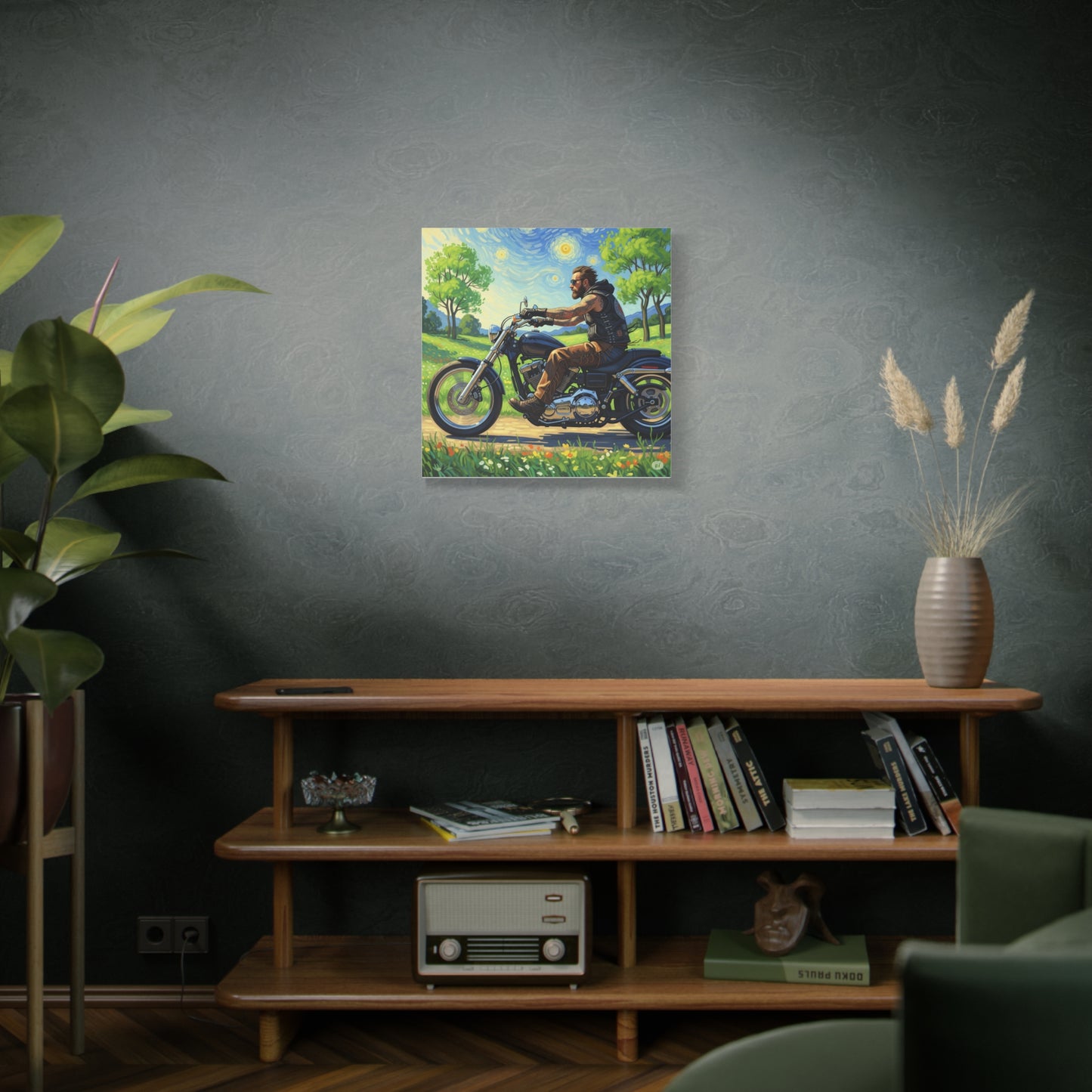 Motorcycle Art Canvas, Biker Wall Decor, Living Room Art, Father's Day Gift, Man Cave Decor, Motorcycle Lover Gift, Modern Home Decor