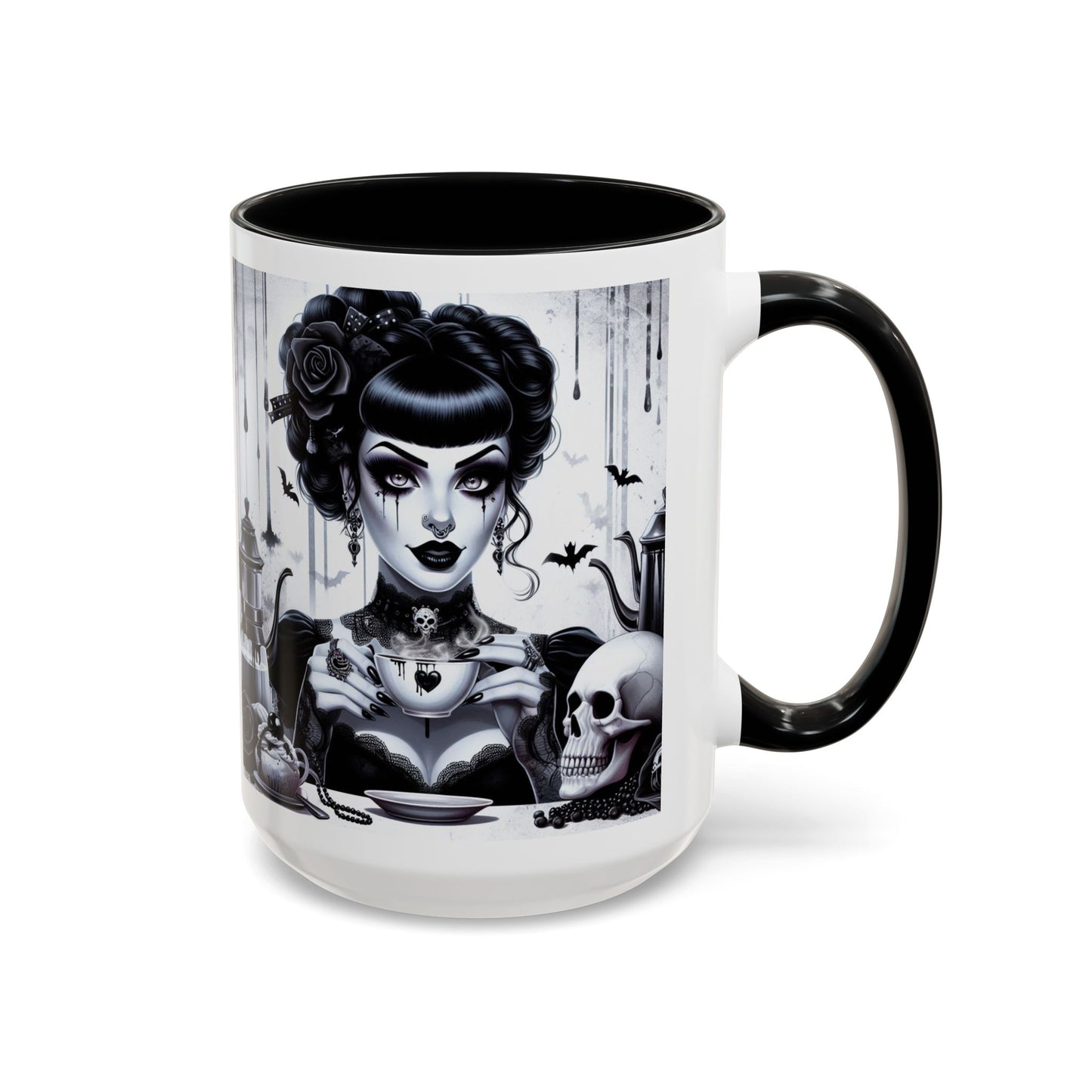 Mug-Gothic Girl on Coffee Break-Coffee Lover Gift-15oz Cup