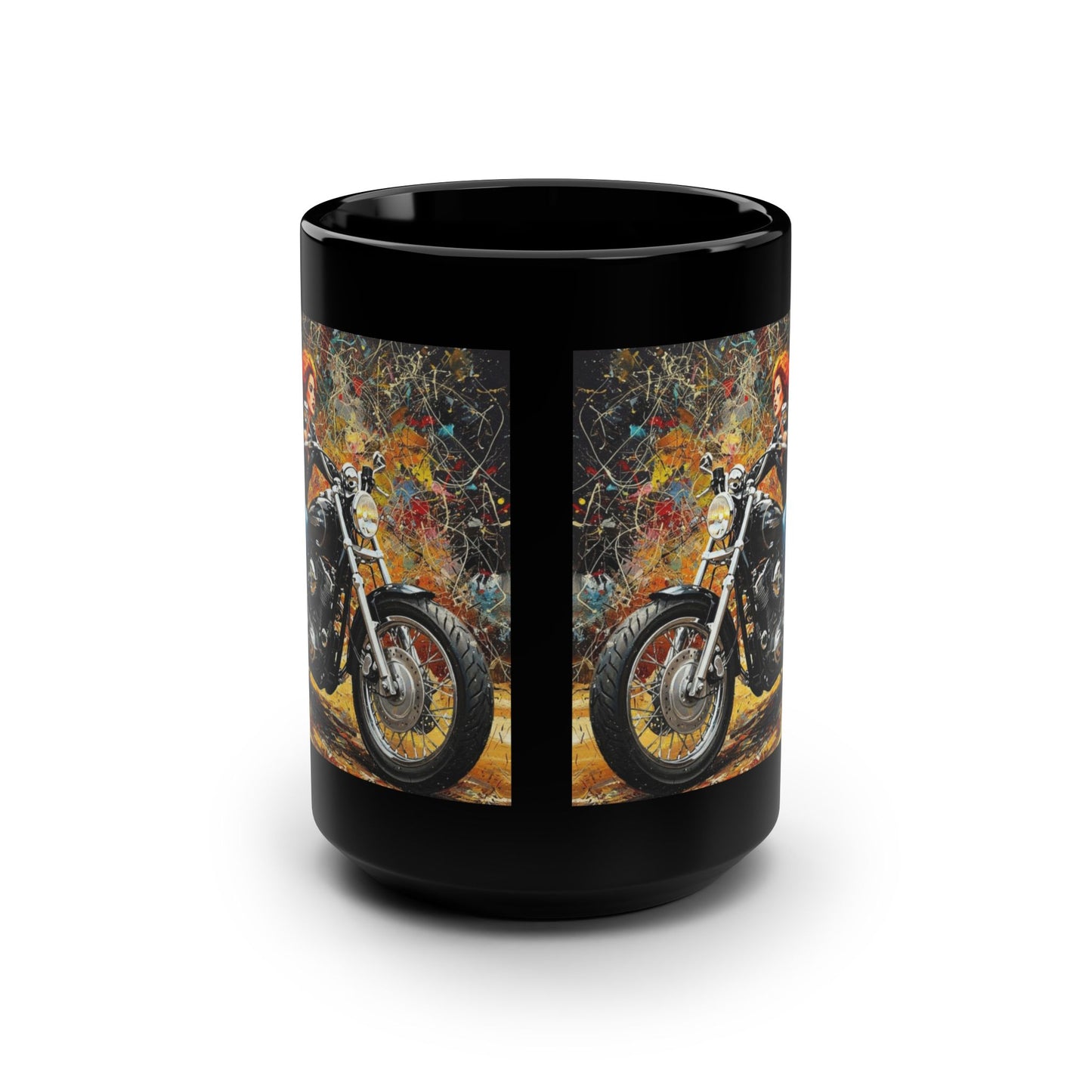 Bold Biker 15oz Black Mug - Perfect Gift for Motorcycle Enthusiasts