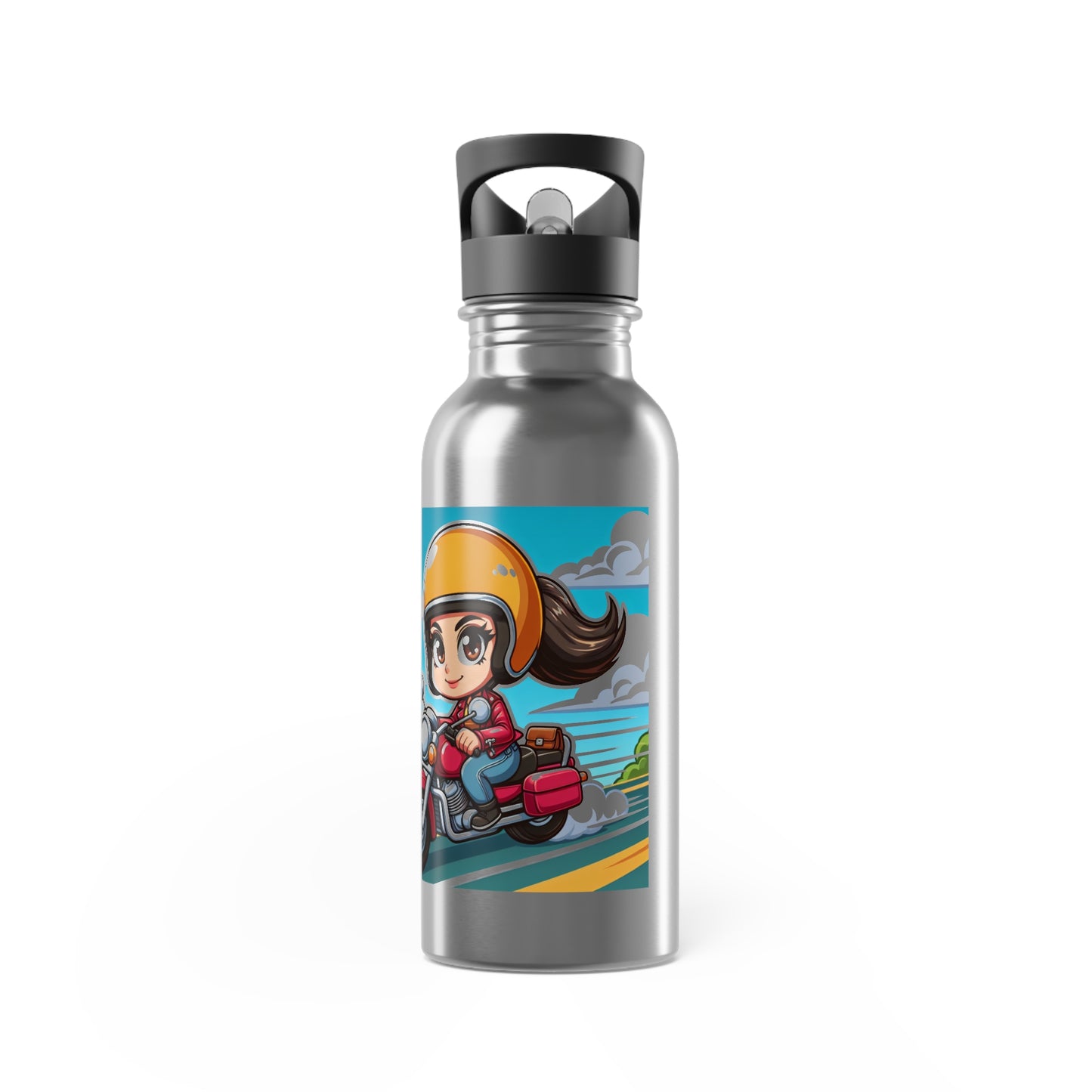 Water Bottle - A Day Trip-Motorcycle Ride-Biker gift idea-Stainless Steel