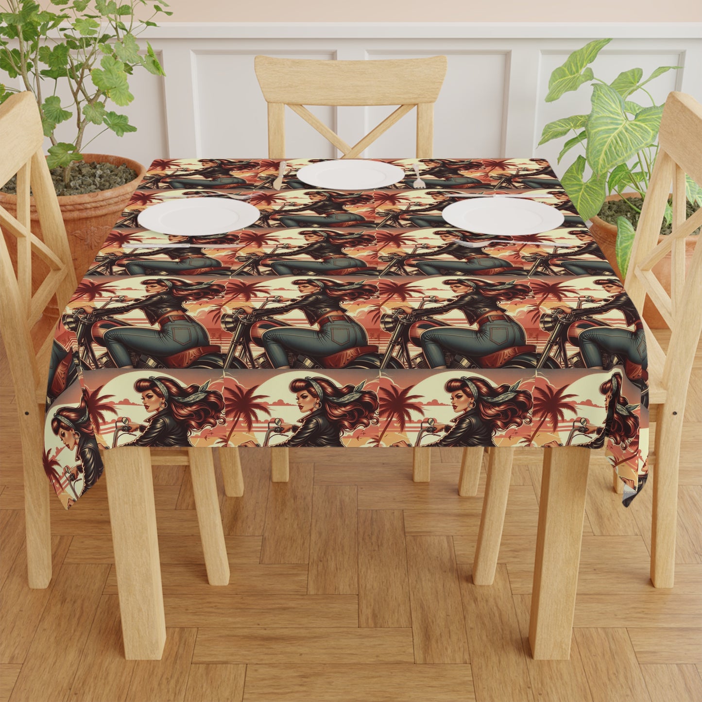 Tablecloth-Bike Ride at the Beach-Biker Chic Kitchen