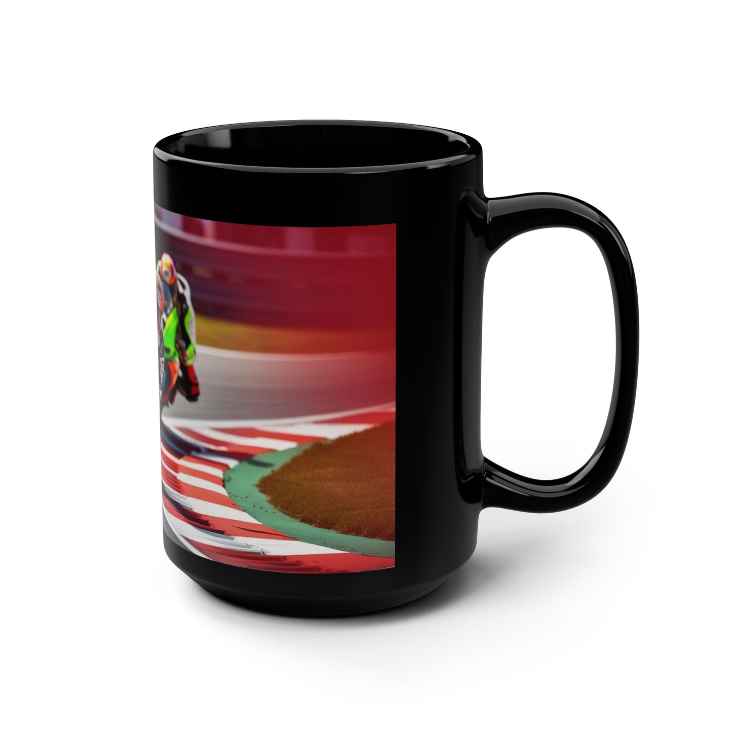 Racing Spirit Black Ceramic Mug – Motorsport Gift for Men & Drivers
