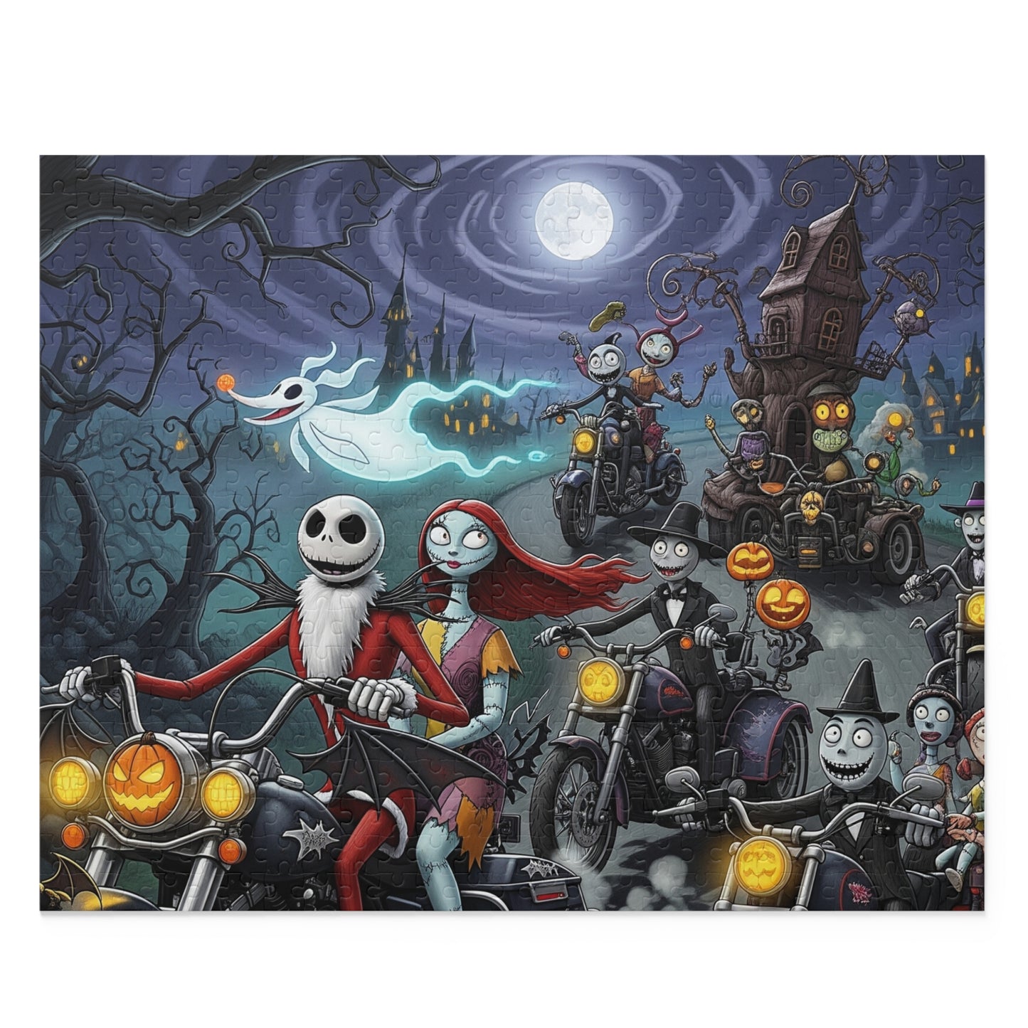 Halloween Themed Puzzle featuring Jack and Sally, Spooky Decor, Family Activity, Fall Fun, Halloween Gift, Nightmare Before Christmas