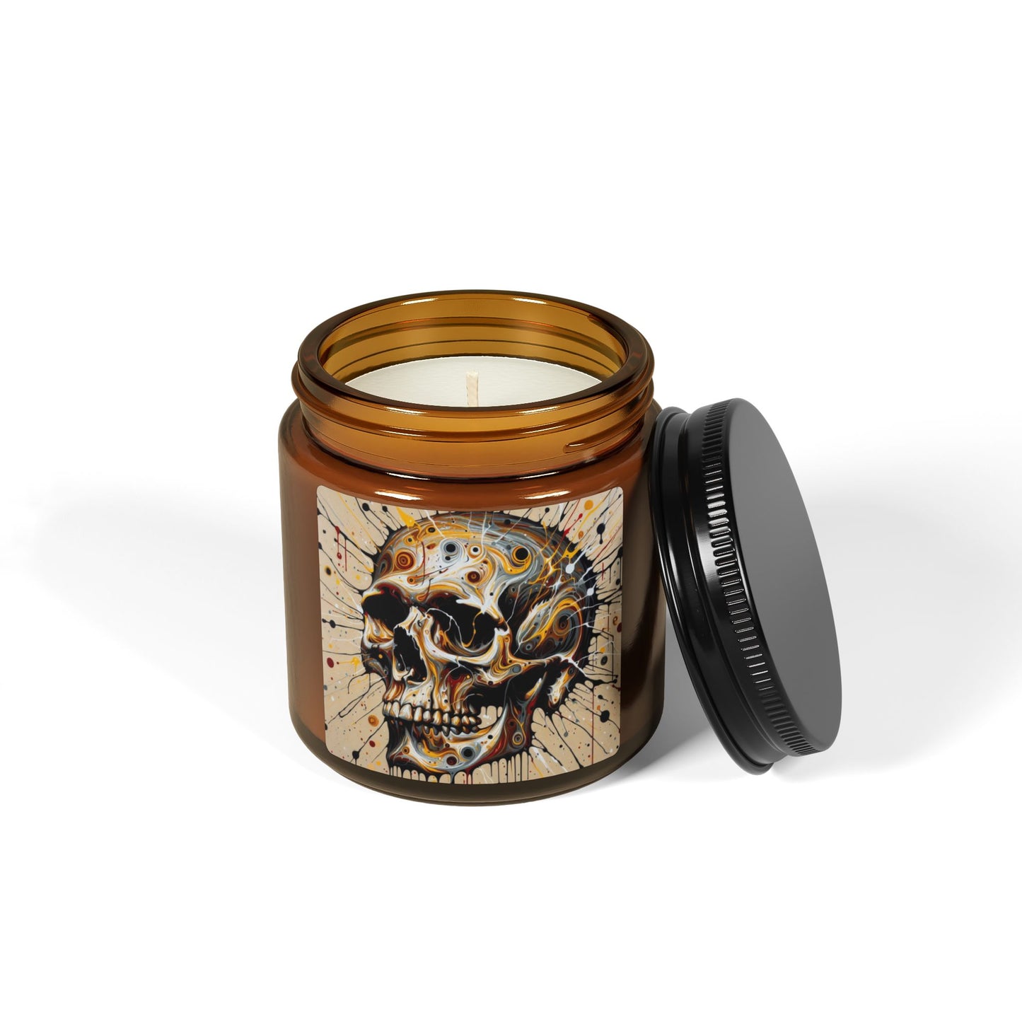 Skull Art Scented Candle, Unique Home Decor, Gothic Candle Gift, Aromatherapy, Halloween Decor