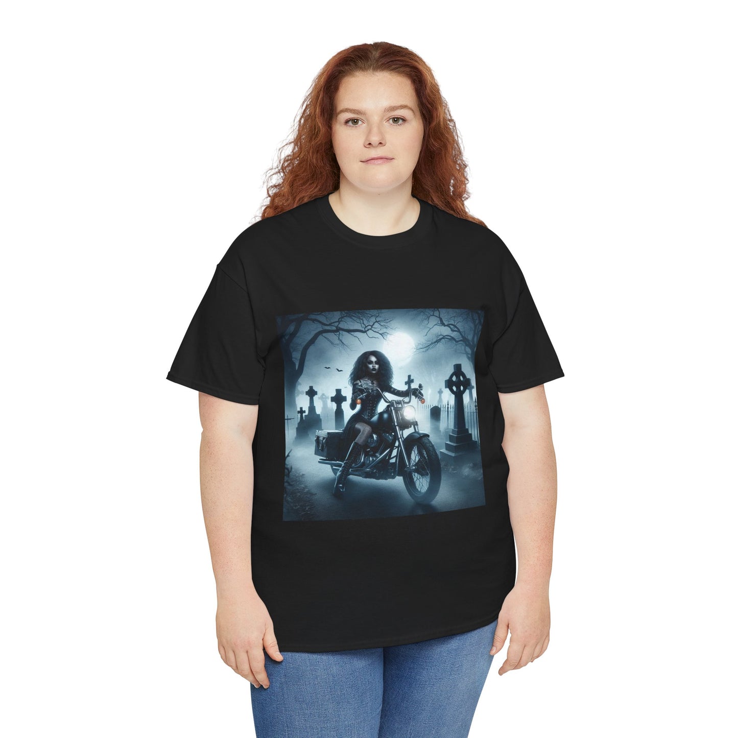 Gothic Tee - Moonlit Cemetery Ride-Gothic Girl-Alternative Fashion