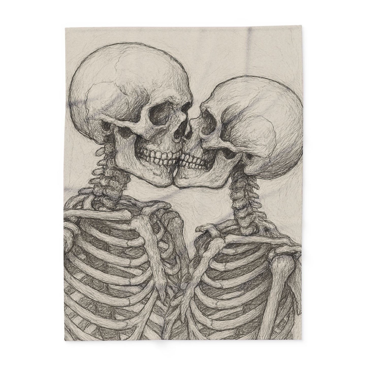 Fleece Blanket - Skeletons Kiss-Couch Throw and Snuggle Blanket