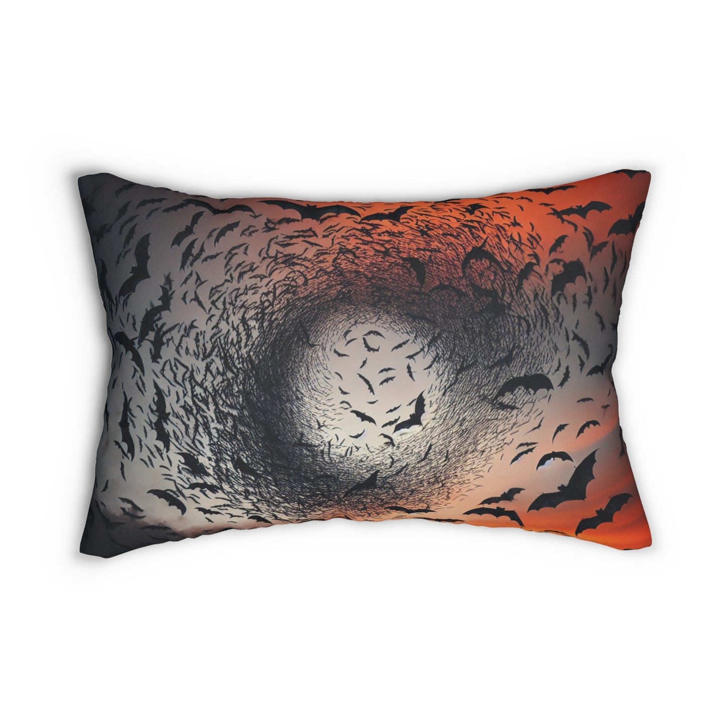Halloween Bat Lumbar Pillow, Spooky Home Decor, Seasonal Throw Pillow, Bat Design Cushion, Halloween Night Accent Pillow