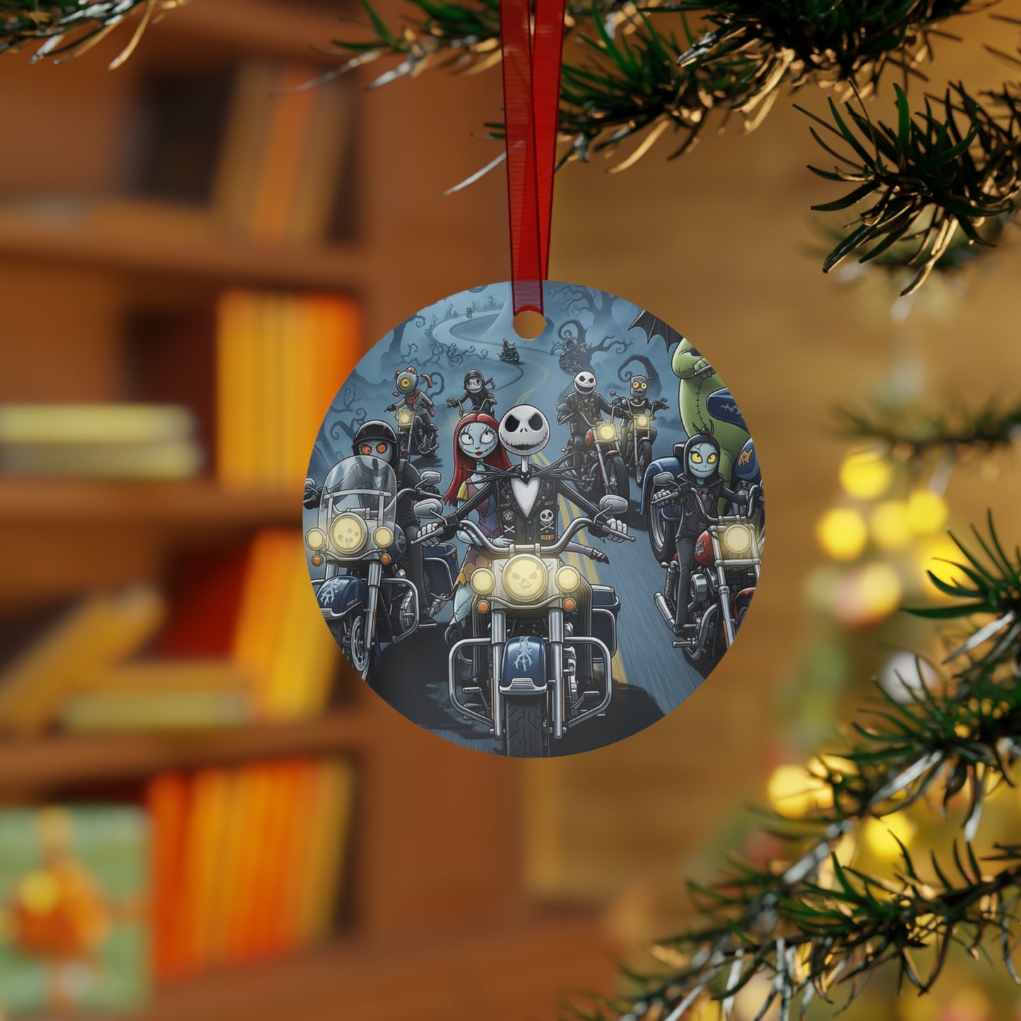 Metal Ornaments-Nightmare Christmas Race Christmas/Halloween Mashup