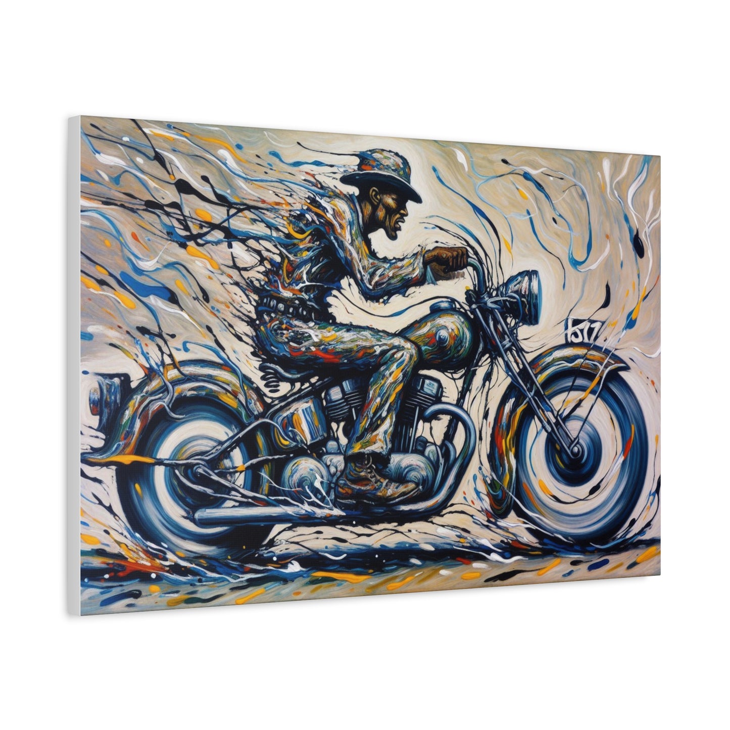Motorcycle Art Canvas Print - Bold Biker Wall Decor