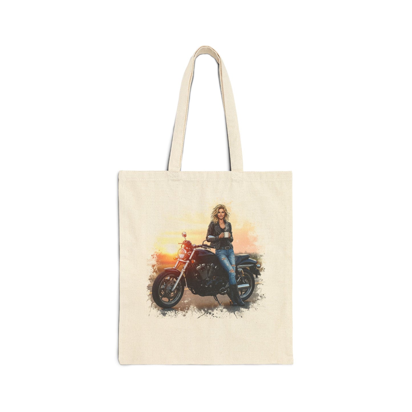 Motorcycle Enthusiast Tote Bag, Biker Gift, Eco-Friendly Bag, Everyday Use, Mugged by Bikers Design