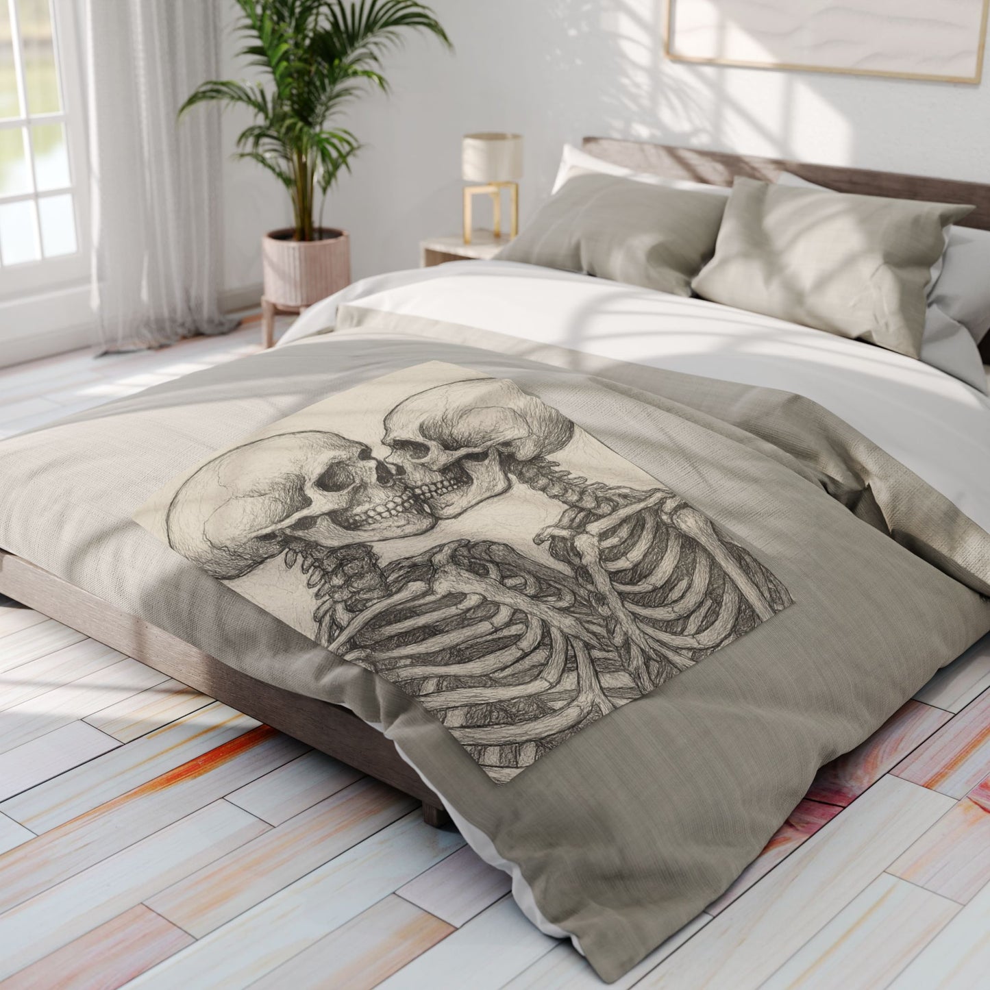 Fleece Blanket - Skeletons Kiss-Couch Throw and Snuggle Blanket