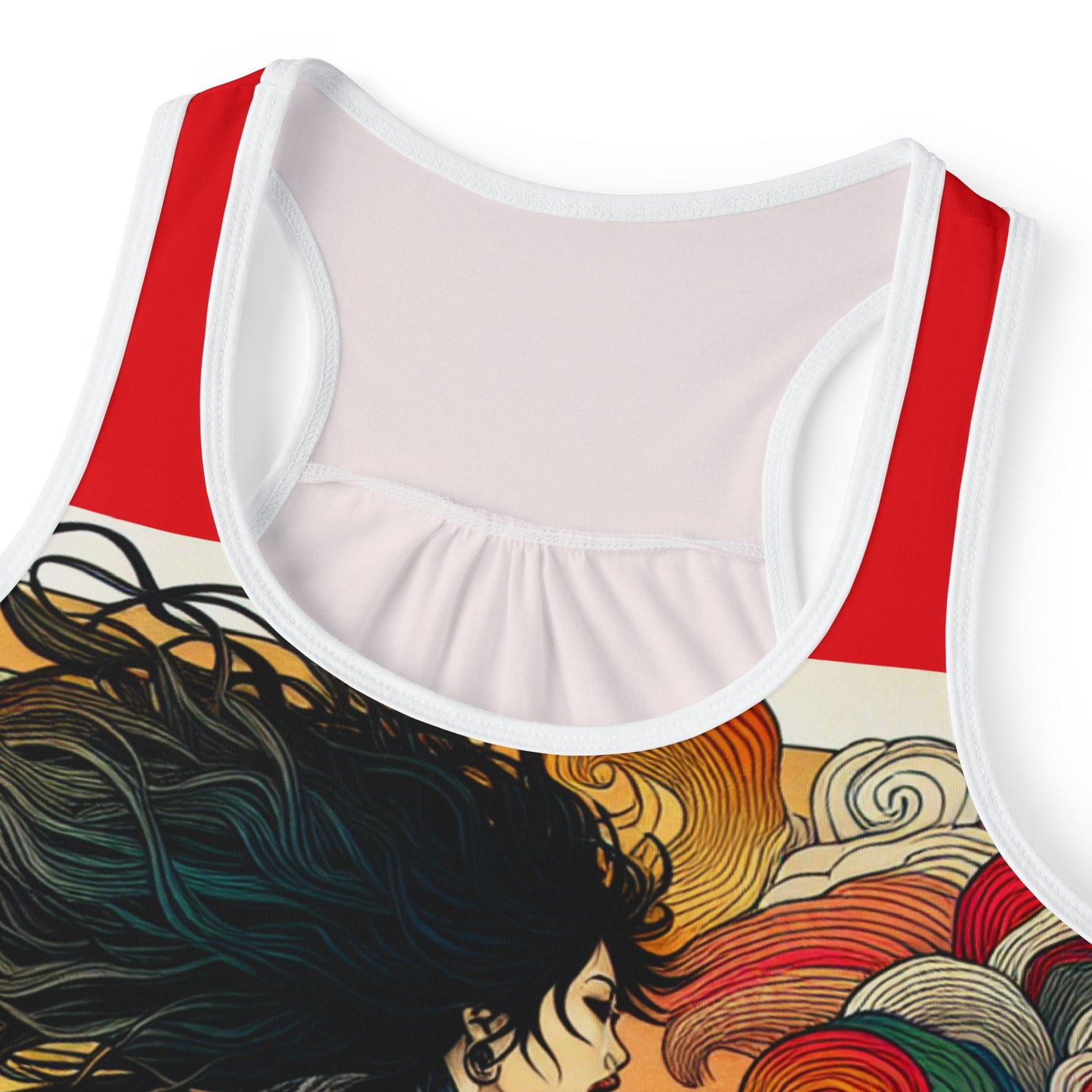 Women's Tank Top - Artistic Woman on Motorcycle Design