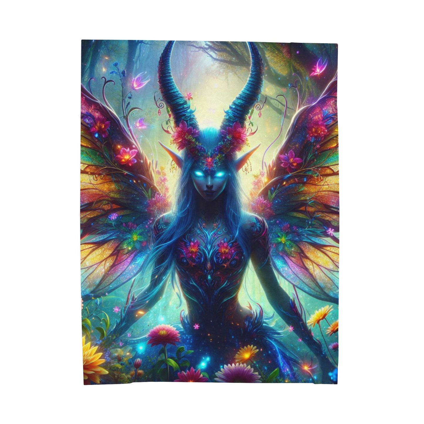 Nature Spirit Plush Blanket – Boho Spiritual Wall Art Throw for Mystical Decor