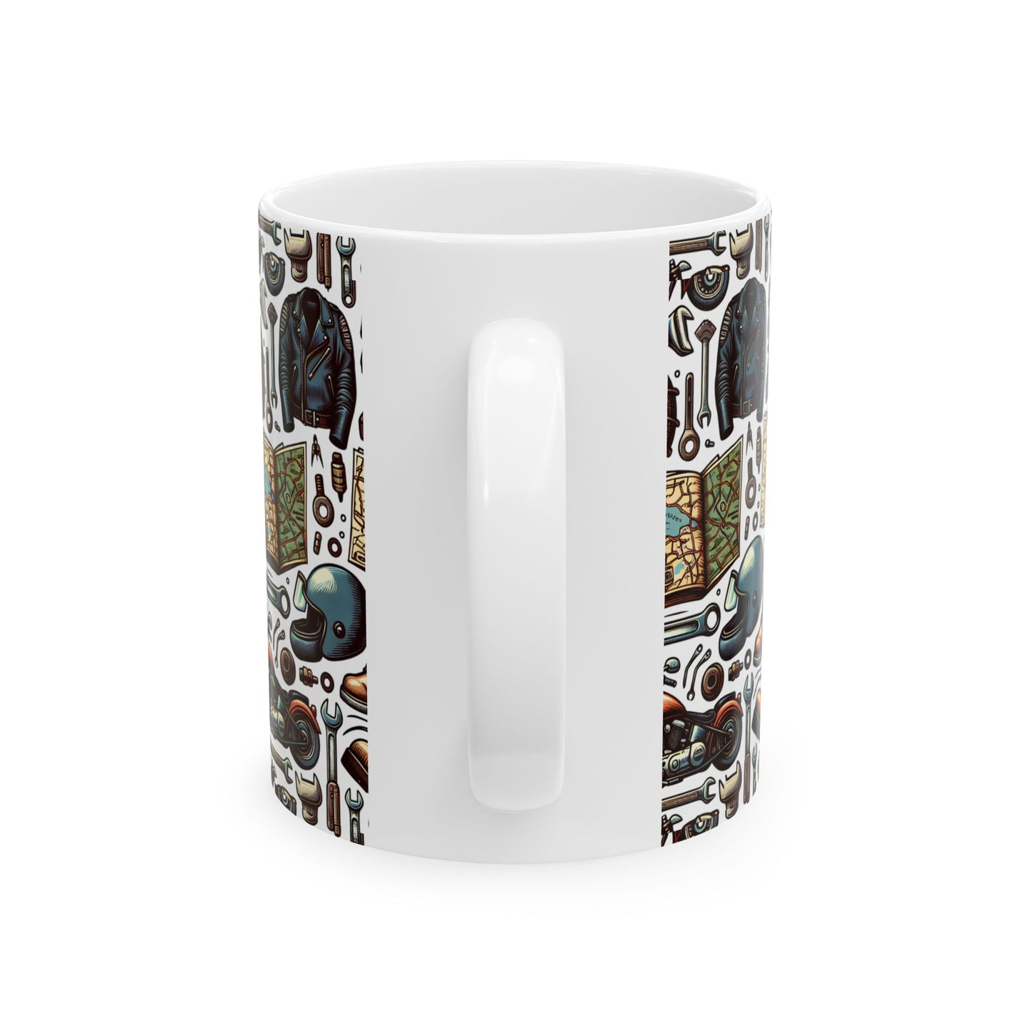 Mug - Bikers Garage Collage- Ceramic Coffee Mug -Father's Day Gift