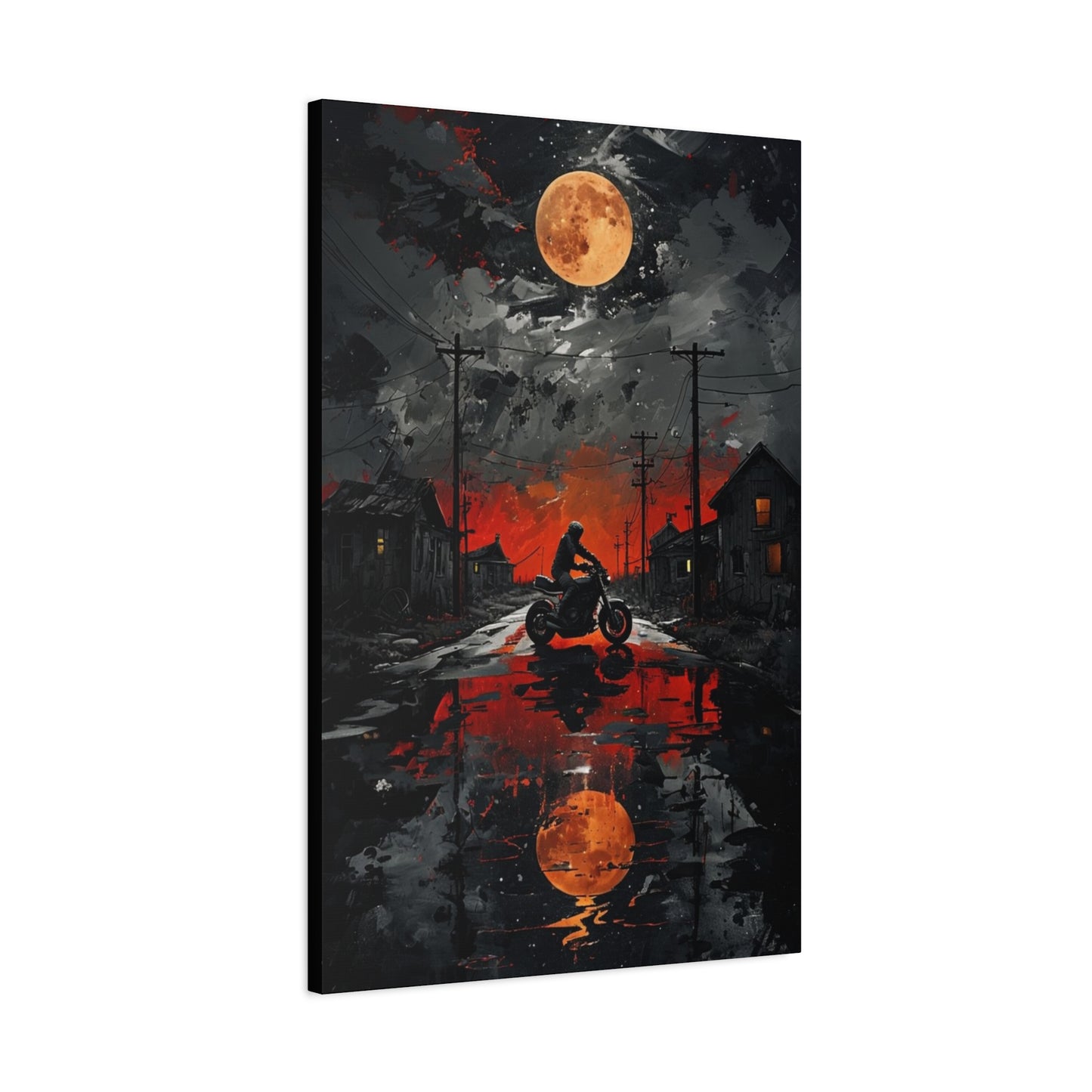 Wall Art - Motorcycle at Sunset-Matte Canvas for Biker Enthusiasts