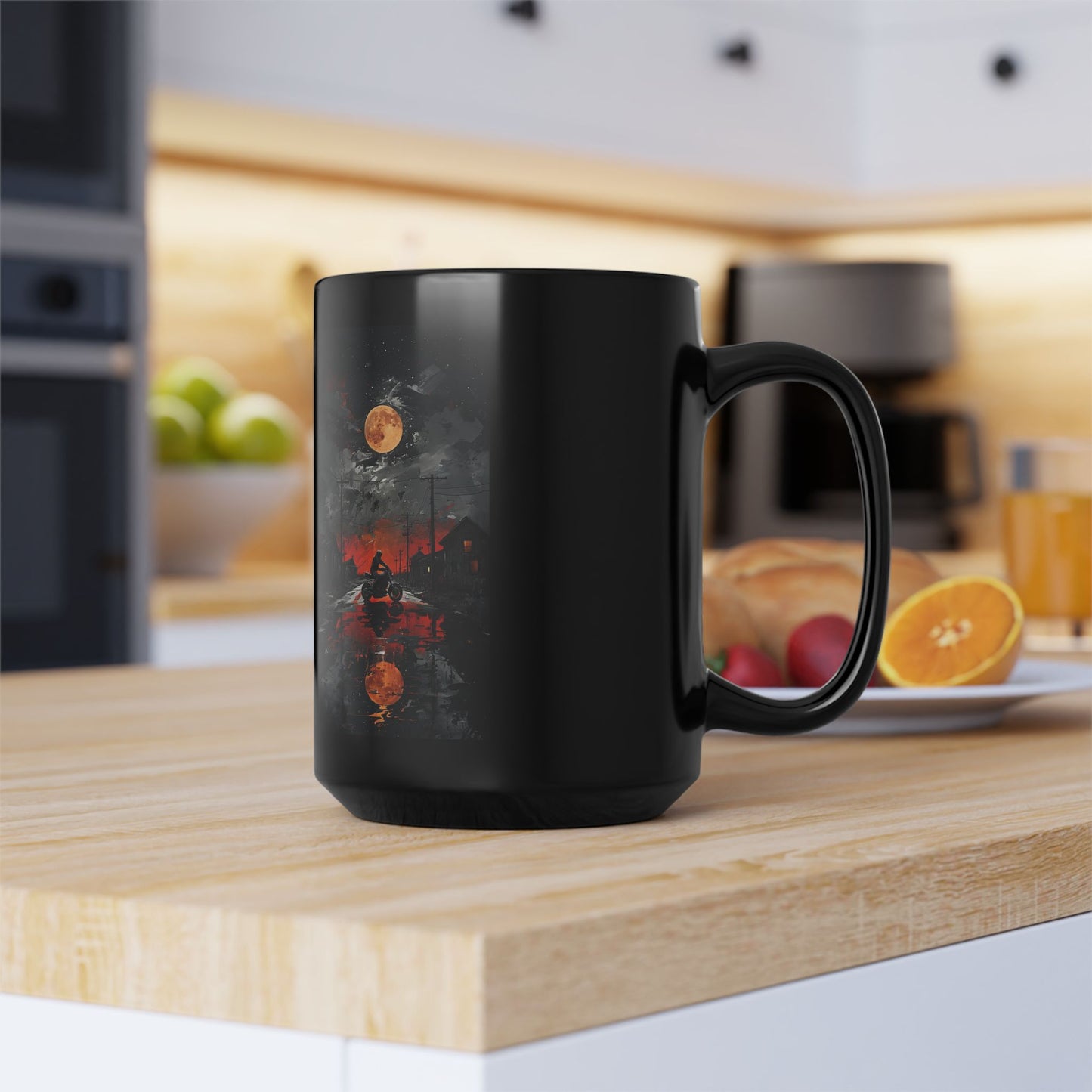 Mug - Motorcycle Ride at Sunset Black Mug (11oz, 15oz)