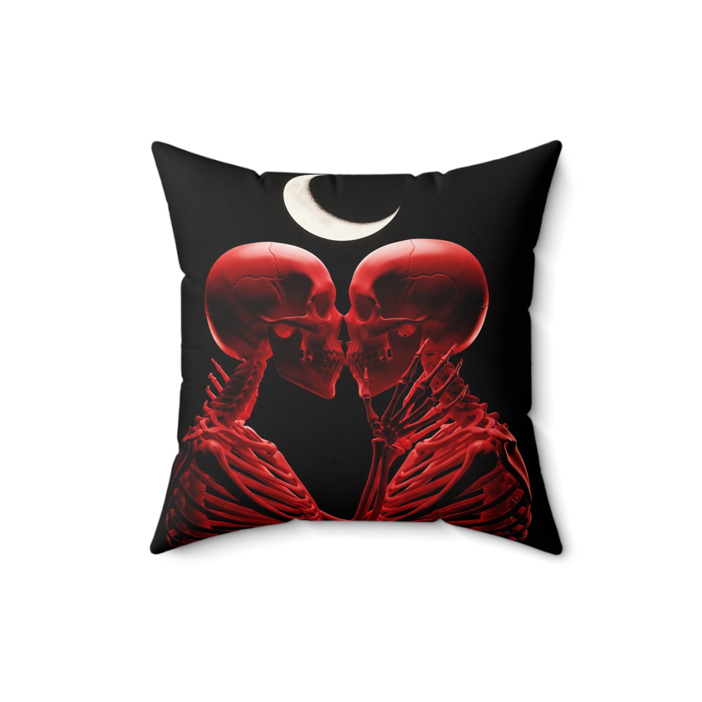 Reversible Romantic Skeleton Pillow, Gothic Home Decor, Halloween Gift, Square Cushion, Unique Decorative Throw Pillow