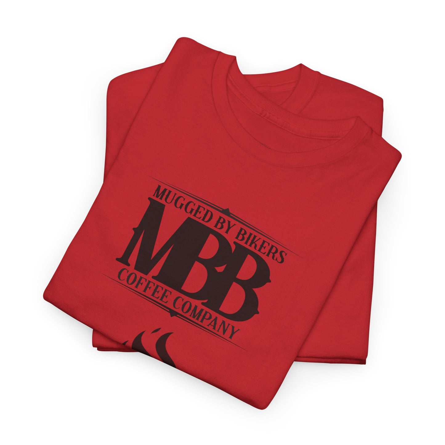 T-Shirt - Mugged by Bikers Coffee Co-Steaming Cup of Coffee Logo Tee