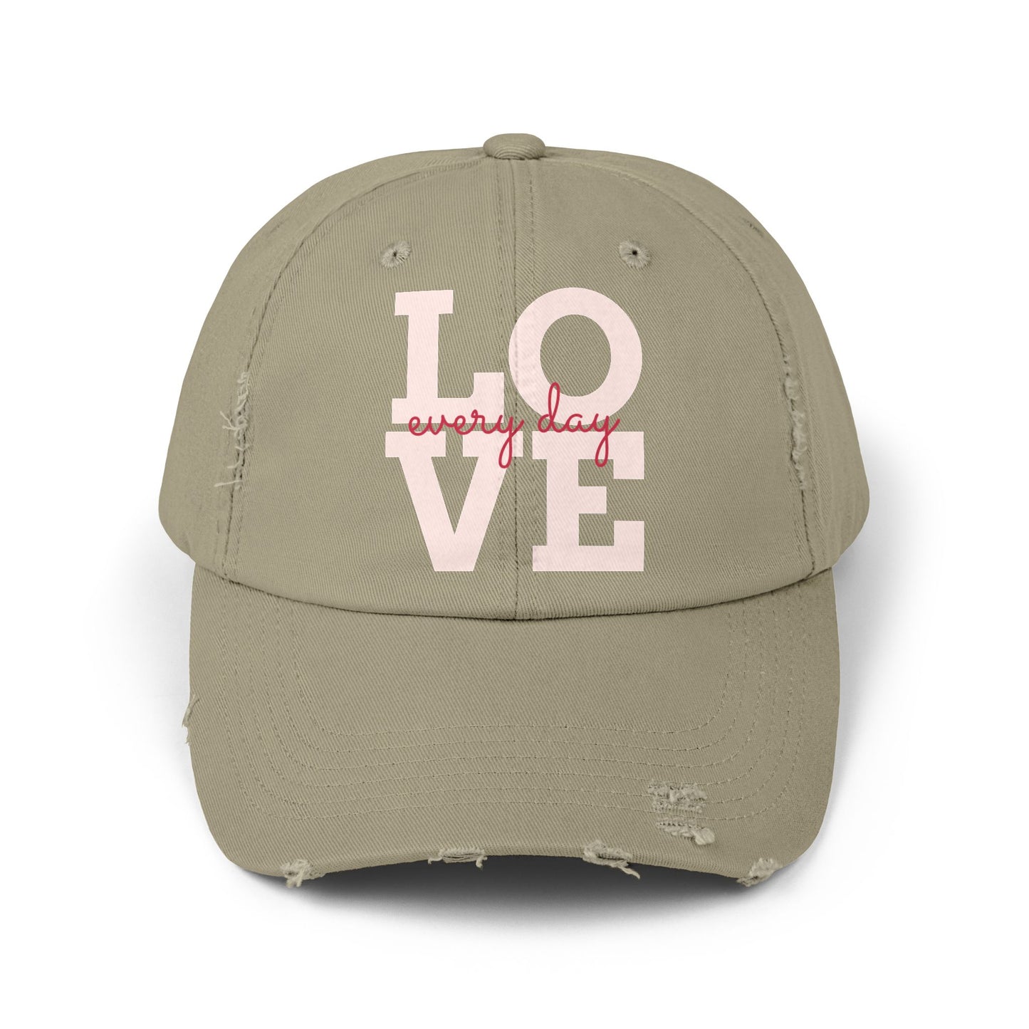 Unisex Distressed Cap with 'LOVE' Design – Trendy, Casual Hat for All Occasions, Holiday Gift, Everyday Wear, Cool Accessories