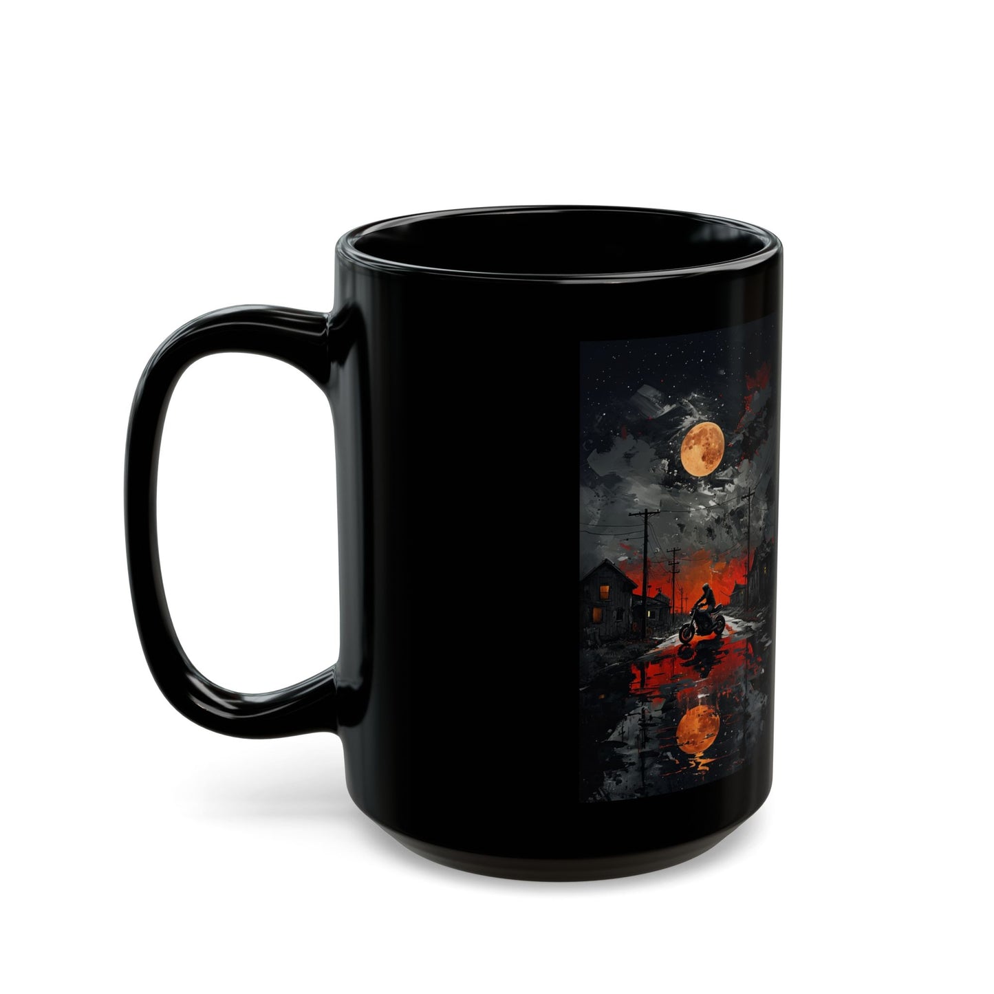 Mug - Motorcycle Ride at Sunset Black Mug (11oz, 15oz)