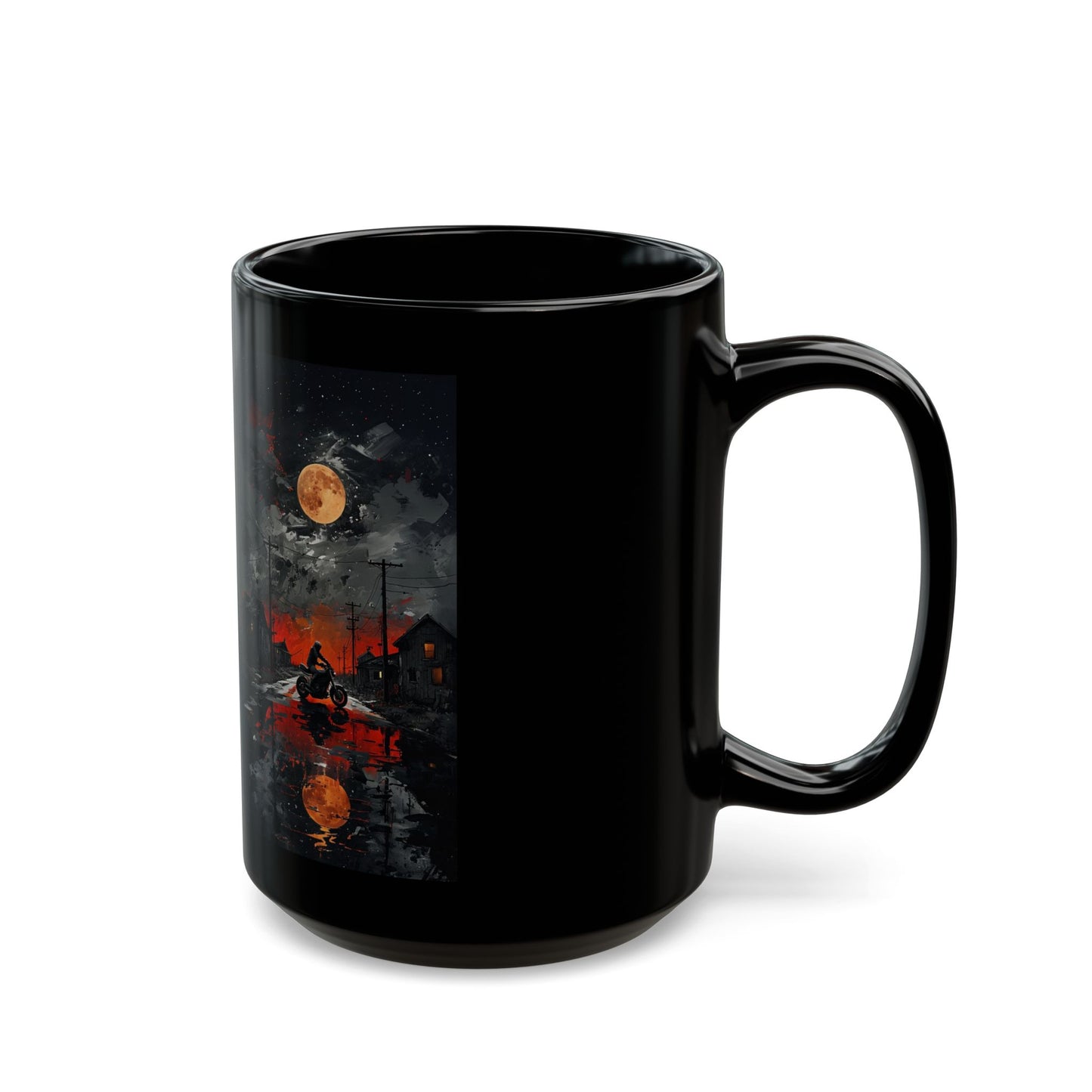 Mug - Motorcycle Ride at Sunset Black Mug (11oz, 15oz)