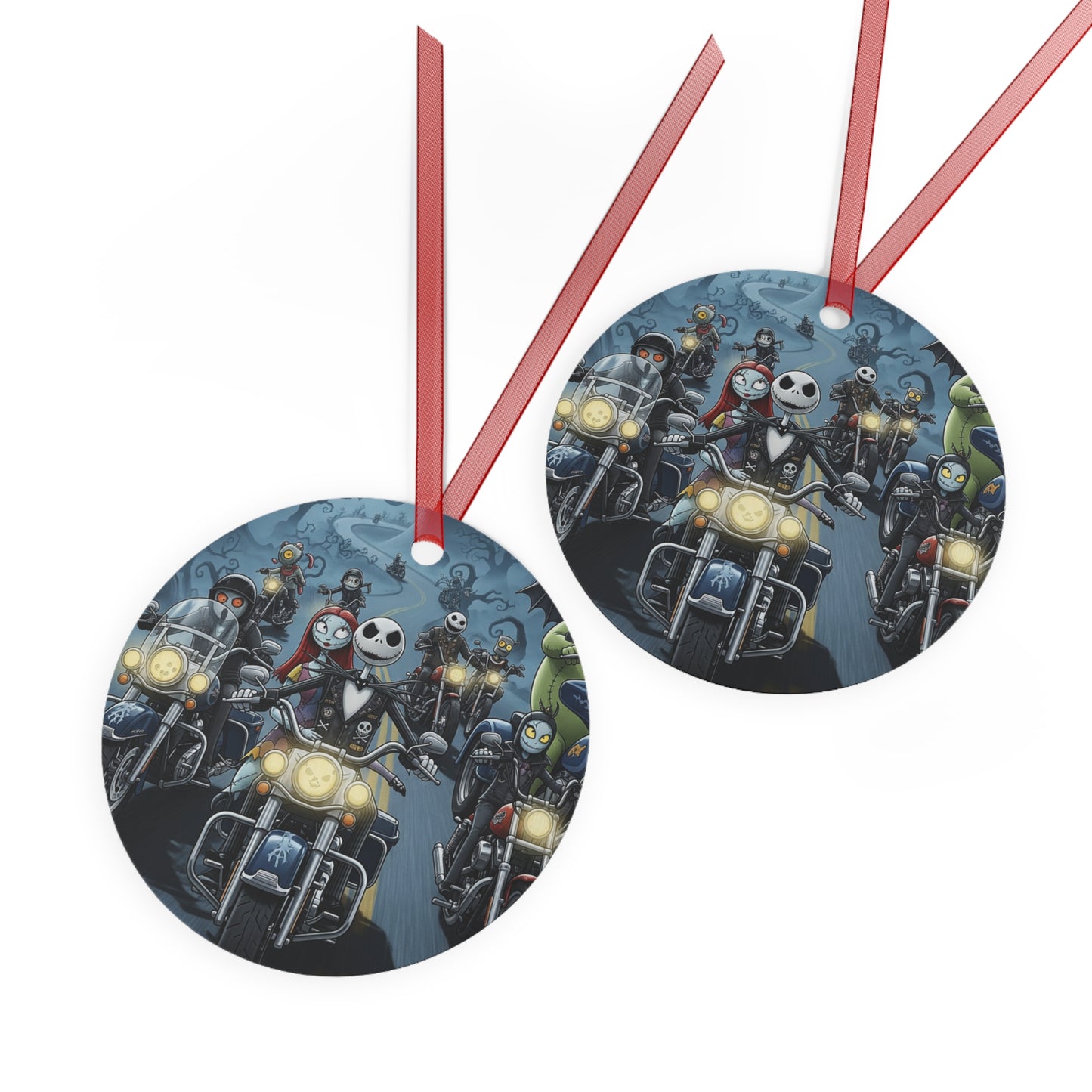 Metal Ornaments-Nightmare Christmas Race Christmas/Halloween Mashup