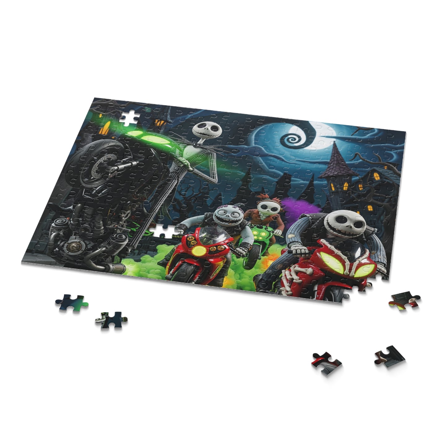 Spooky Adventure Puzzle, 120 252 500-Piece Jigsaw, Halloween Gift, Kids Room Decor, Family Fun Activity