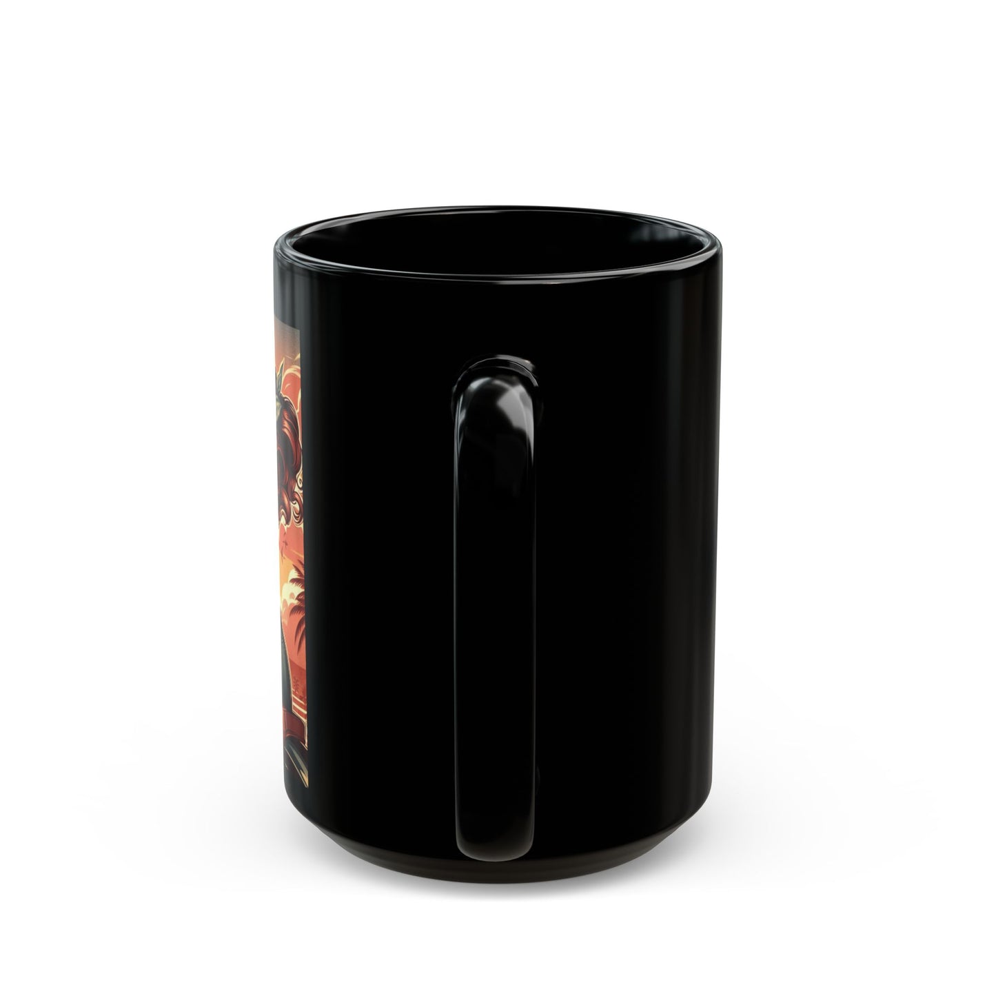 Mug-Sunset Beach Ride-Pin Up Girl Coffee Cup - Unique Gift for Bikers