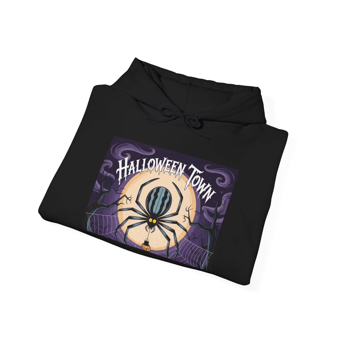 Hooded Sweatshirt -Halloween Town- Spider Design