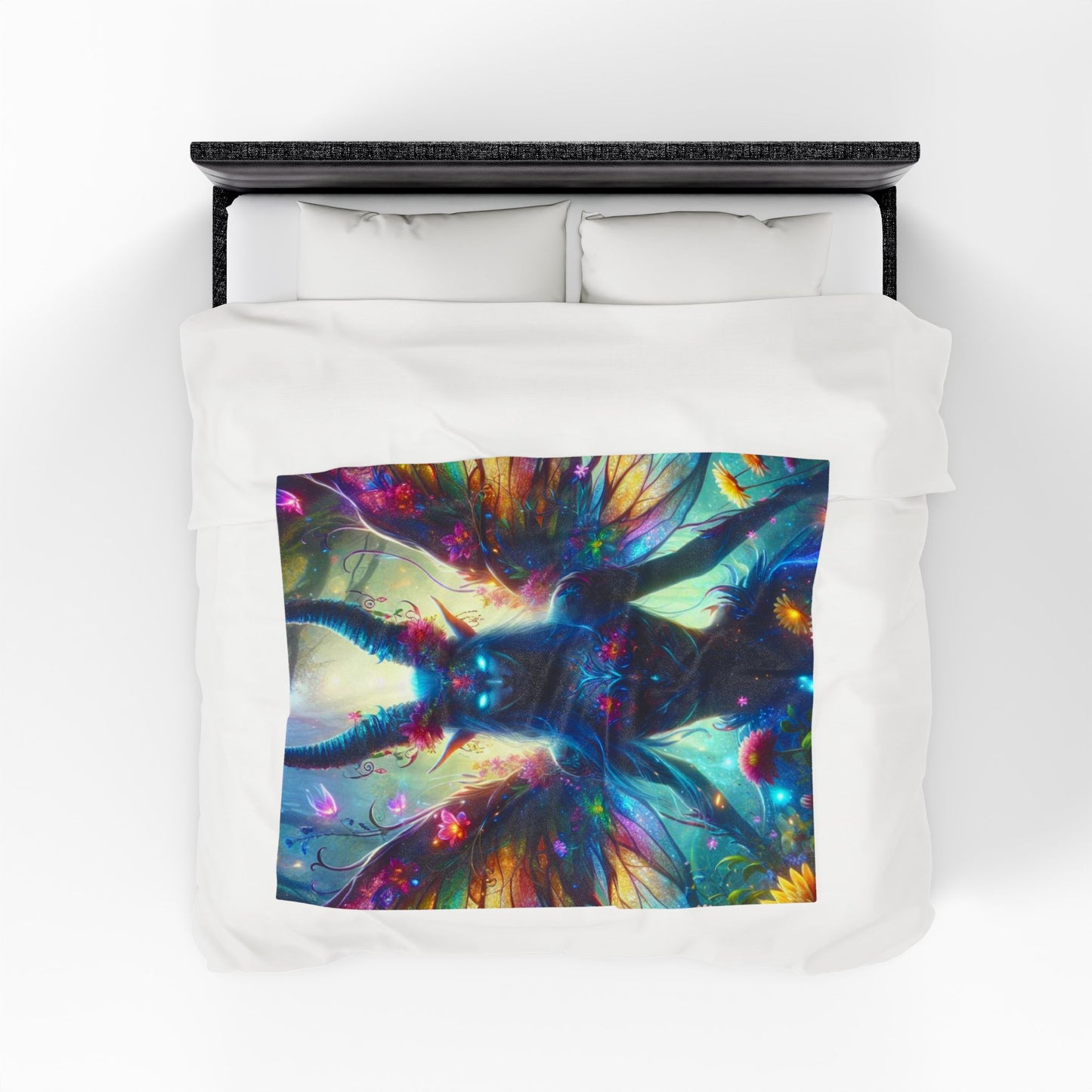 Nature Spirit Plush Blanket – Boho Spiritual Wall Art Throw for Mystical Decor