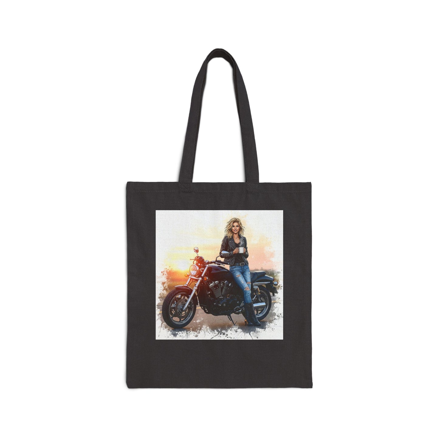 Motorcycle Enthusiast Tote Bag, Biker Gift, Eco-Friendly Bag, Everyday Use, Mugged by Bikers Design