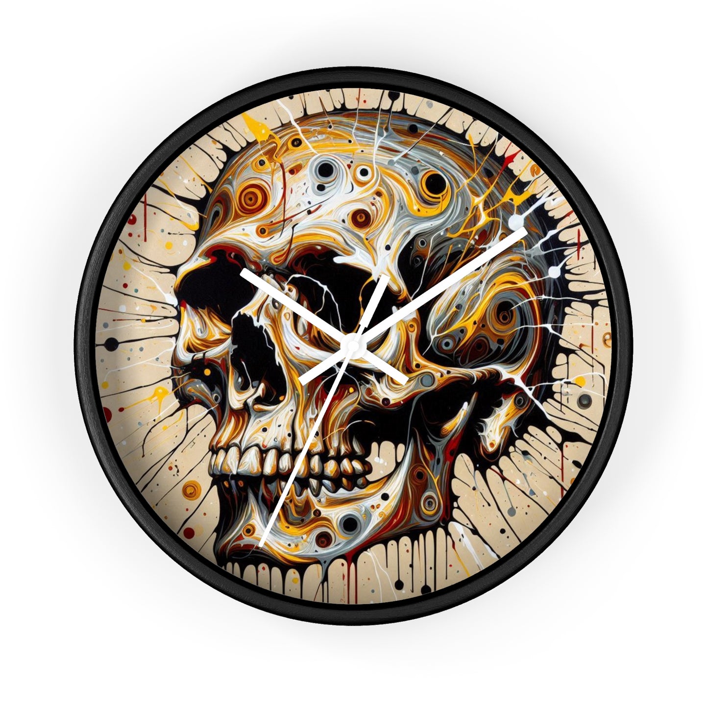 Gothic Skull Wall Clock, Edgy Home Decor, Unique Gift for Halloween, Punk Aesthetic Room Accent, Statement Piece, Artful Timepiece