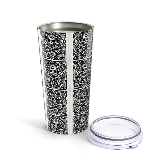 Travel Mug - Skull and Crossbones Design-Allover Pattern-Stainless Steel Cup