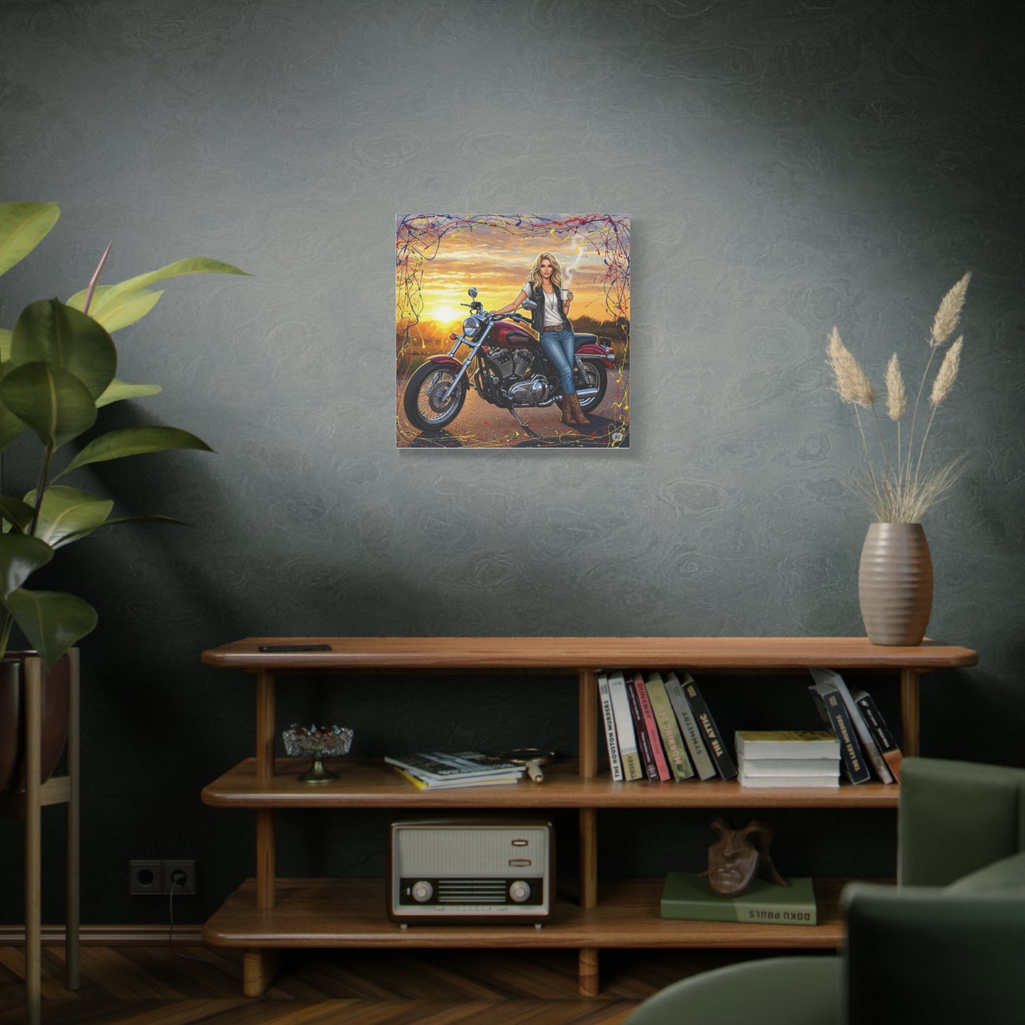 Motorcycle Wall Art, Canvas Print, Biker Decor, Rustic Home Artwork, Gift for Motorcycle Lovers