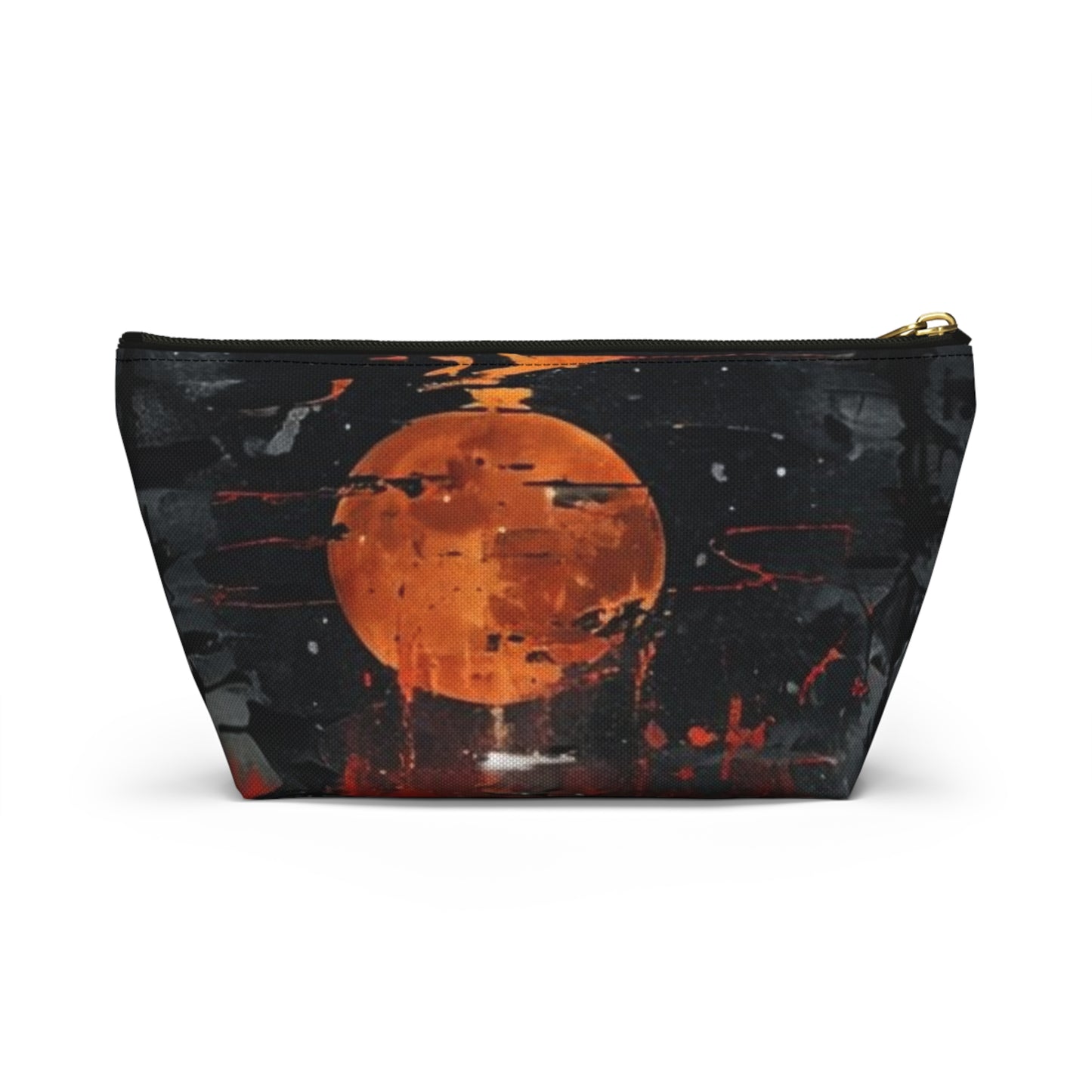 Motorcycle-Themed Accessory Pouch, Night Riding Makeup Bag, Travel Organizer, Gift for Bikers, Halloween or Fall Inspired