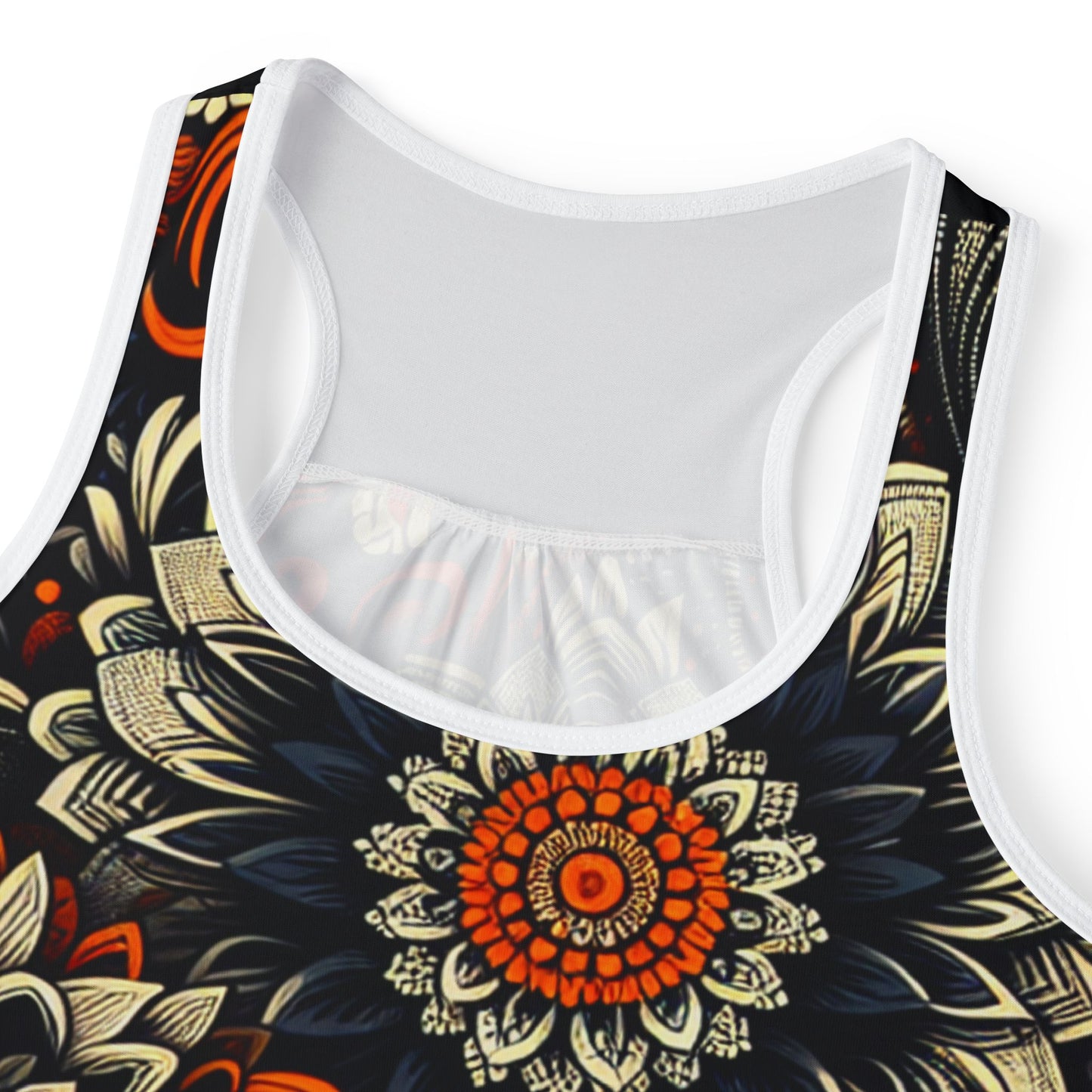 Tank Top - Bold Black and Orange Women's Sleeveless Shirt