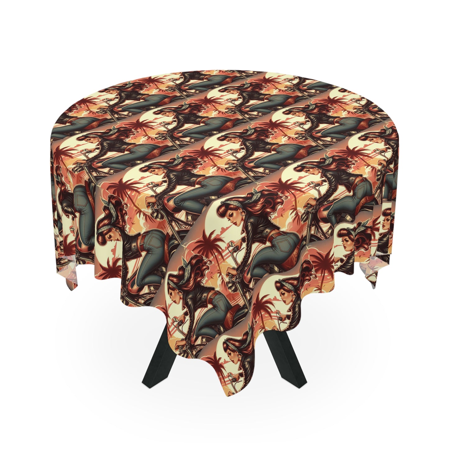 Tablecloth-Bike Ride at the Beach-Biker Chic Kitchen
