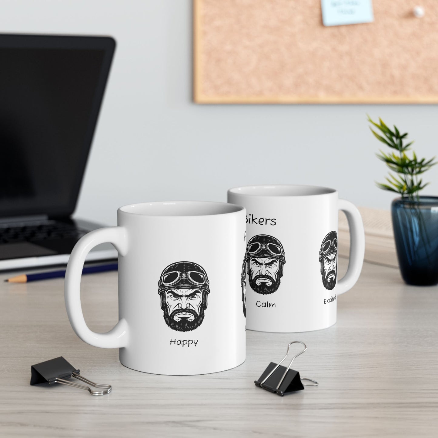 Biker Humor Ceramic Mug - Faces of Bikers, Gifts for Motorcycle Lovers, unique coffee cup, biker gifts, motorcycle mug, expressive drinkware