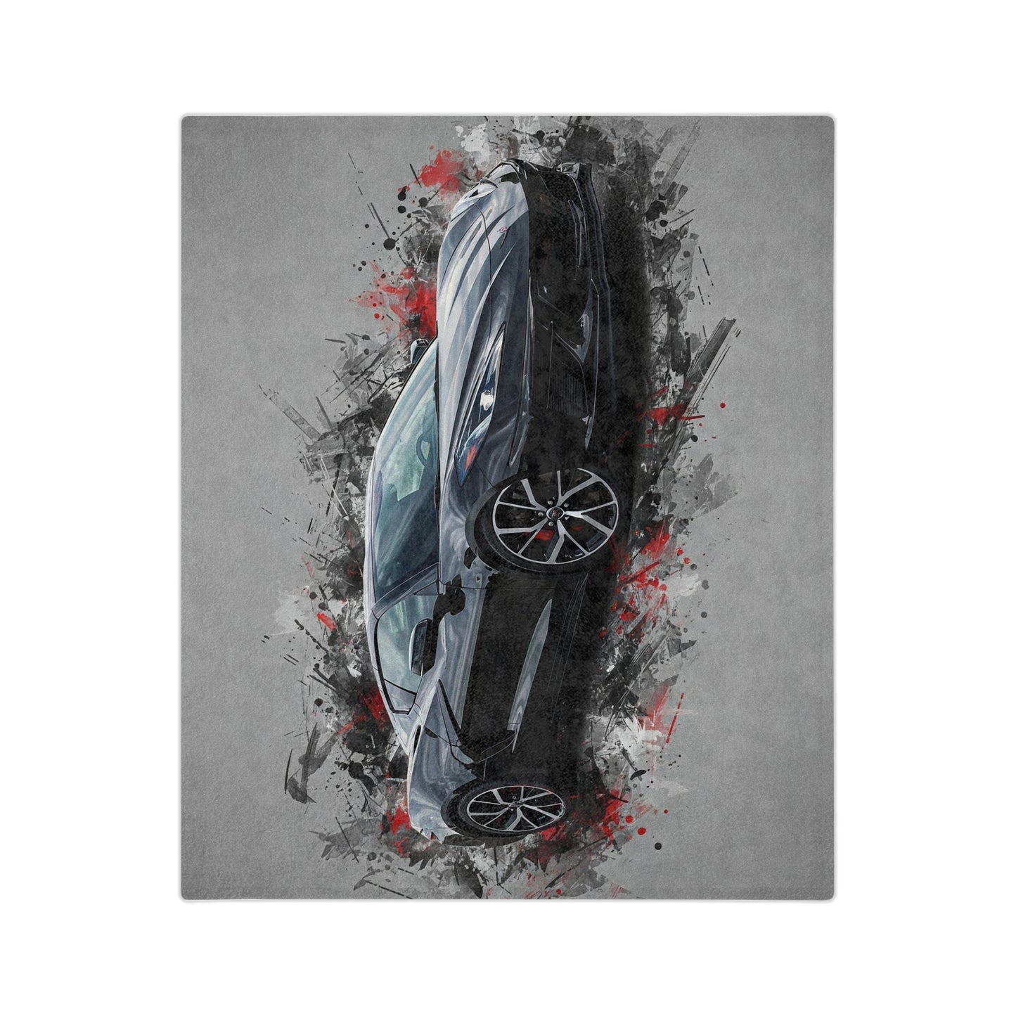 Car Enthusiast Velveteen Blanket - Cozy Microfiber Throw with Sports Car Design