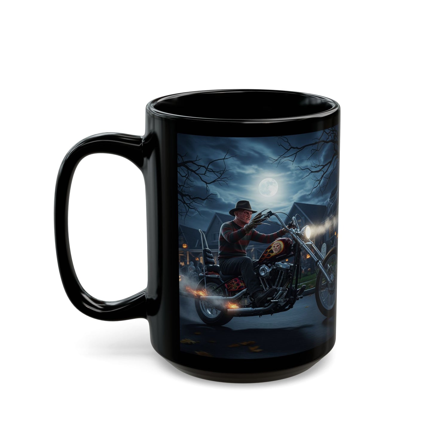 Nightmare Fuel Black Mug - Perfect for Coffee Lovers, Halloween Decor, Biker Gifts, Gothic Style, Spooky Vibes-biker Halloween