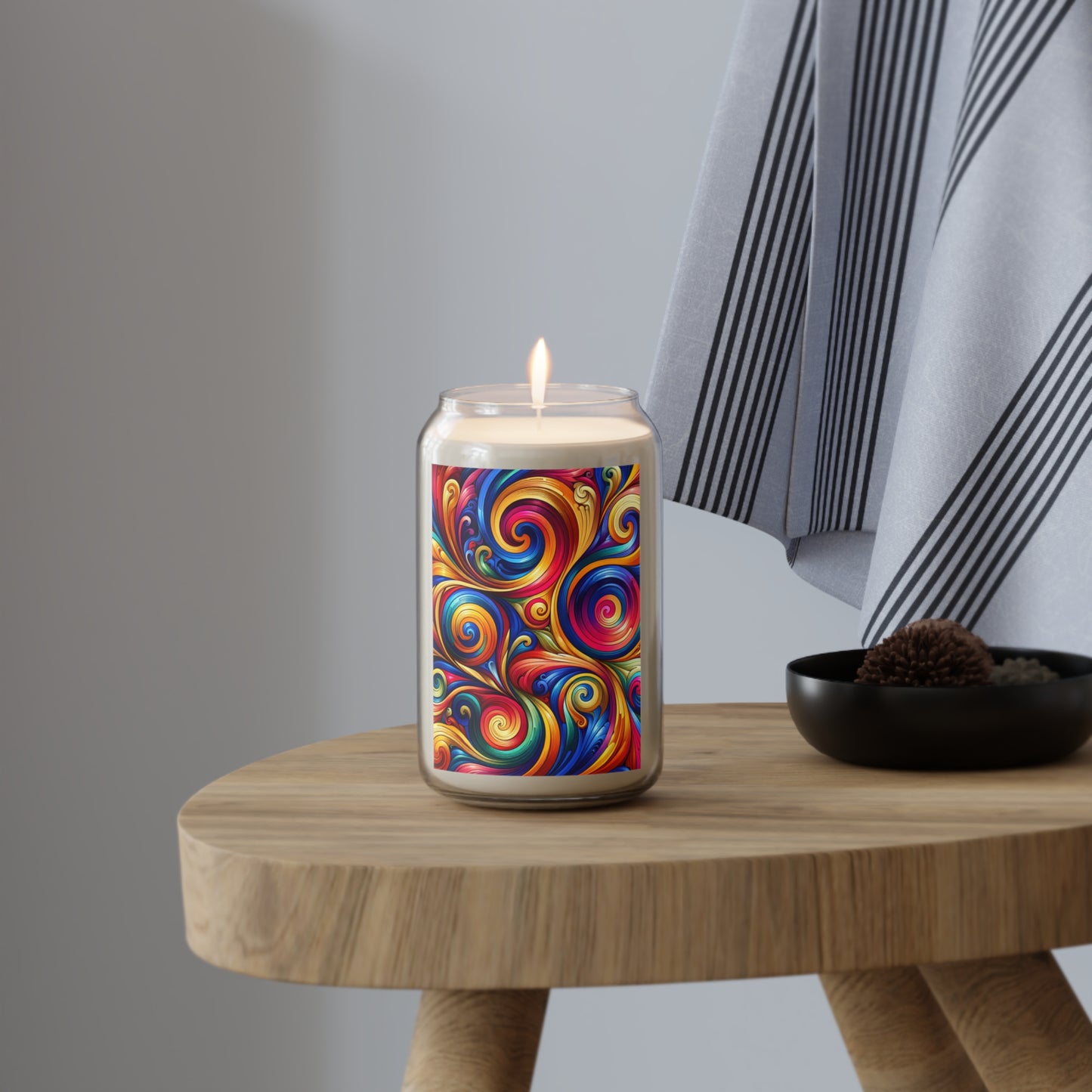 Scented Candle-Colorful Swirls-Aromatherapy Candle-Self Care Gift