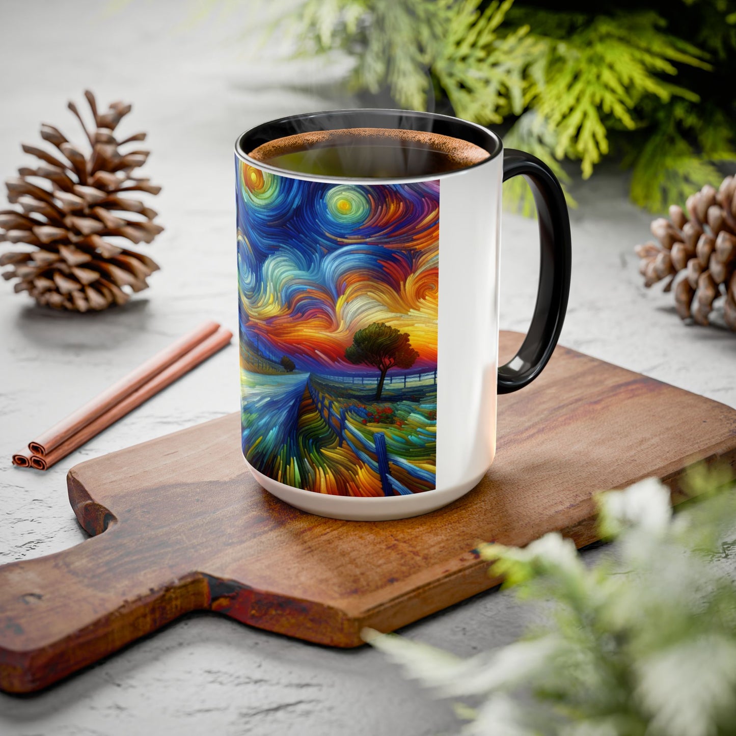 Mug - Van Gogh Style- Motorcycle Ride Coffee Cup
