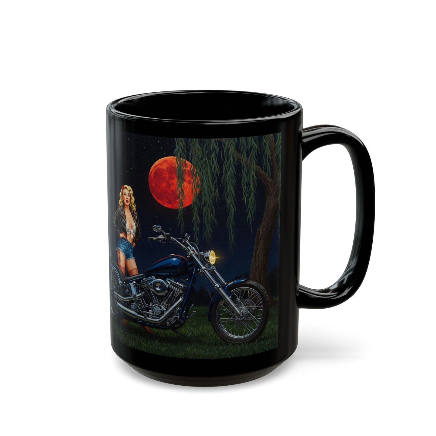 Mug –Retro Pinup Biker Mug- 11oz or 15oz | Perfect Gift for Motorcycle Enthusiasts