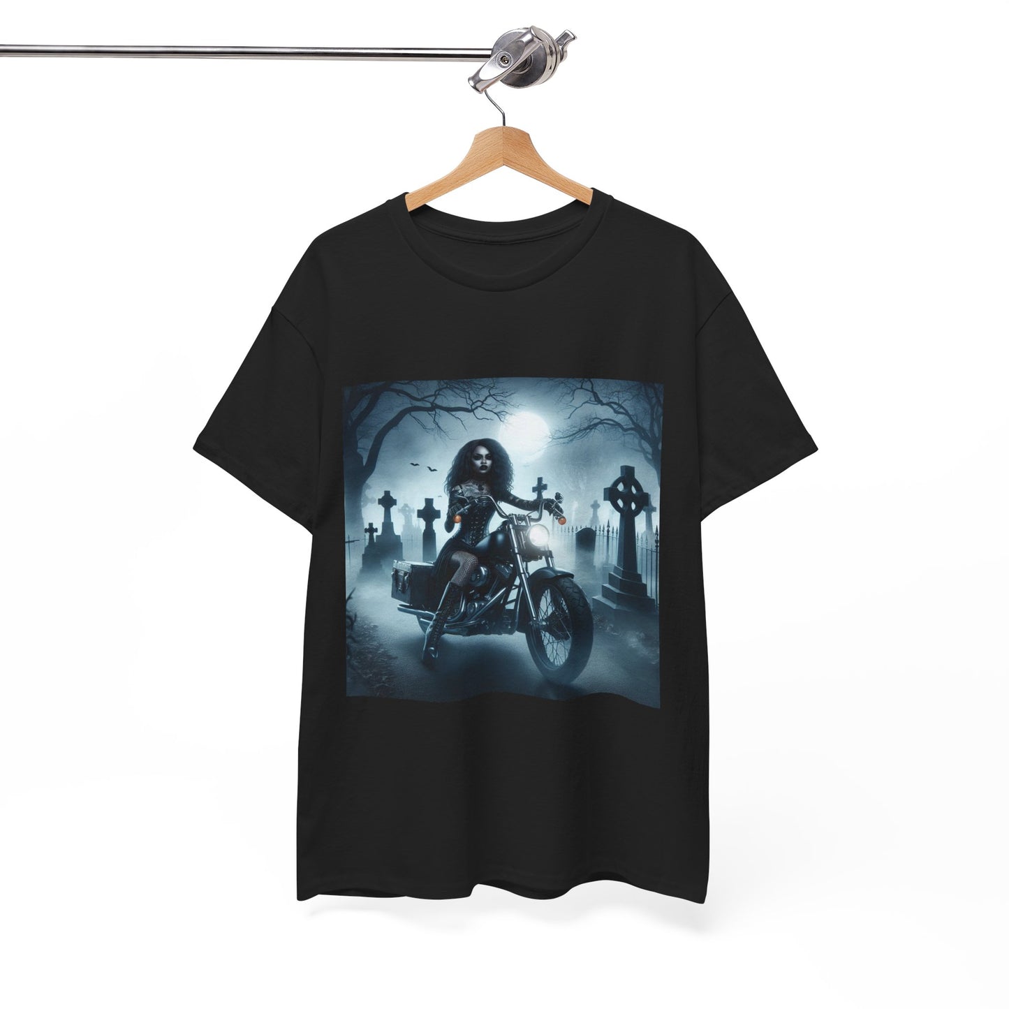 Gothic Tee - Moonlit Cemetery Ride-Gothic Girl-Alternative Fashion