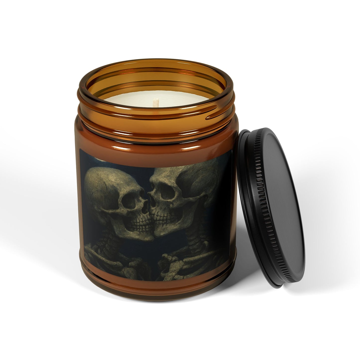 Romantic Skeletons Scented Soy Candle, Halloween Decor, Gothic Candle, Unique Gift, Home Fragrance, Aromatherapy Candle